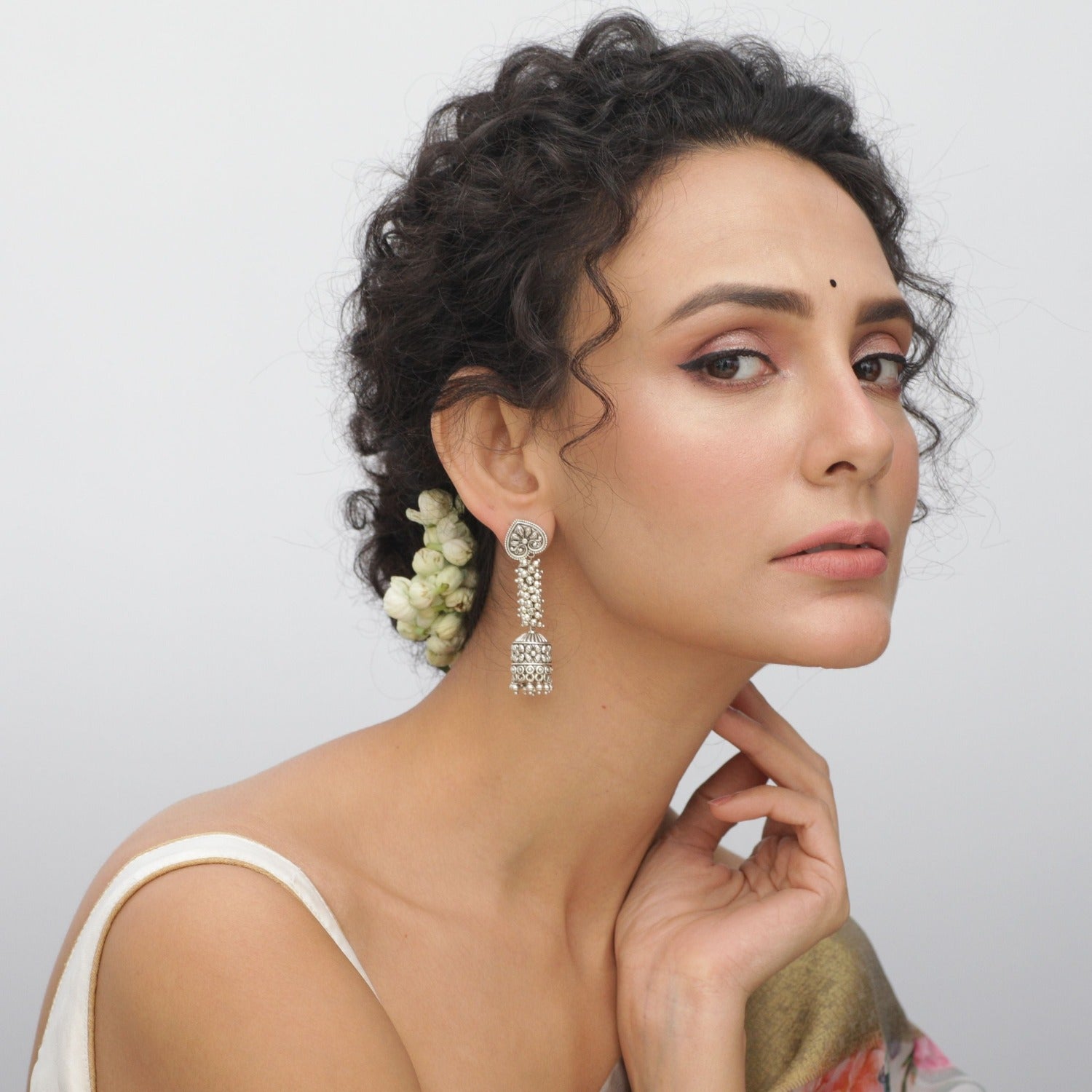 Maati Sparkling Antique Oxidized Drop Earrings for Women - Vintage Boho Dangle Jewelry for Party, Wedding & Special Occasions