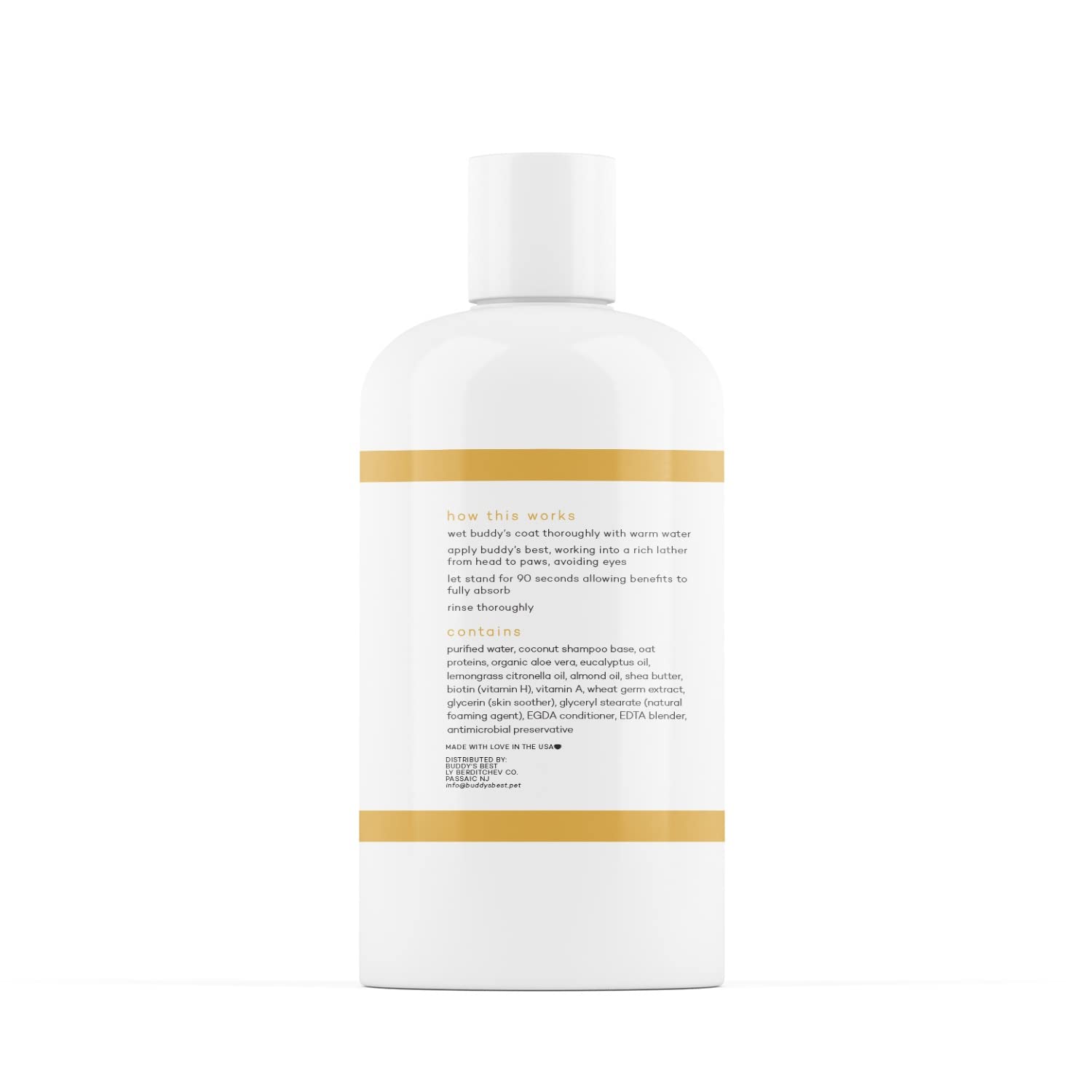 Buddy's Best Natural Dog Shampoo & Conditioner for Smelly Dogs - Moisturizing Puppy Wash for Dry & Sensitive Skin - Citronella Eucalyptus Scent, 16oz | Gentle Bath Solution for Itchy Skin & Odor Control at Home or Grooming Salon
