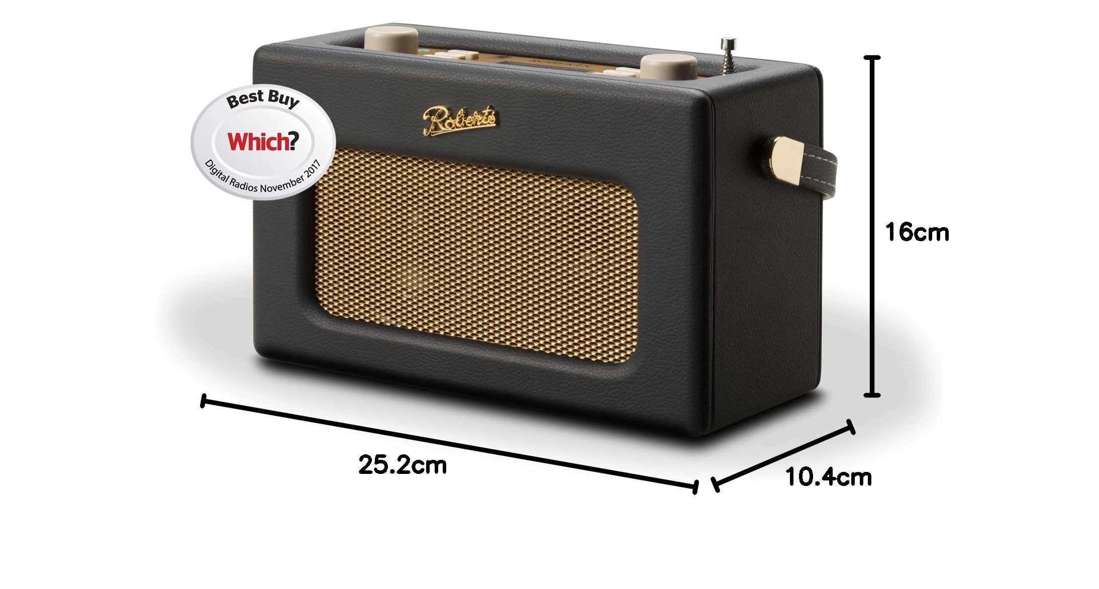Roberts Revival FM/DAB/DAB+ Digital Radio with Bluetooth - Portable Wireless Radio for Home, Office, and Travel - Black