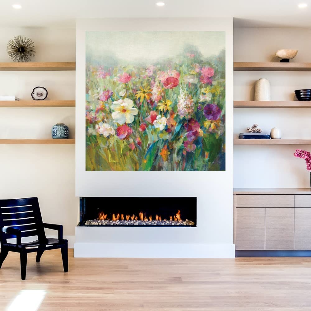 Botanical Wall Art Canvas Prints - 22x22 Inch Nature Paintings for Bathroom & Bedroom Decor | Mountain Meadows Plant Pictures by Artist Danhui Nai | Perfect for Spa, Yoga Room & Home Office Wall Decor