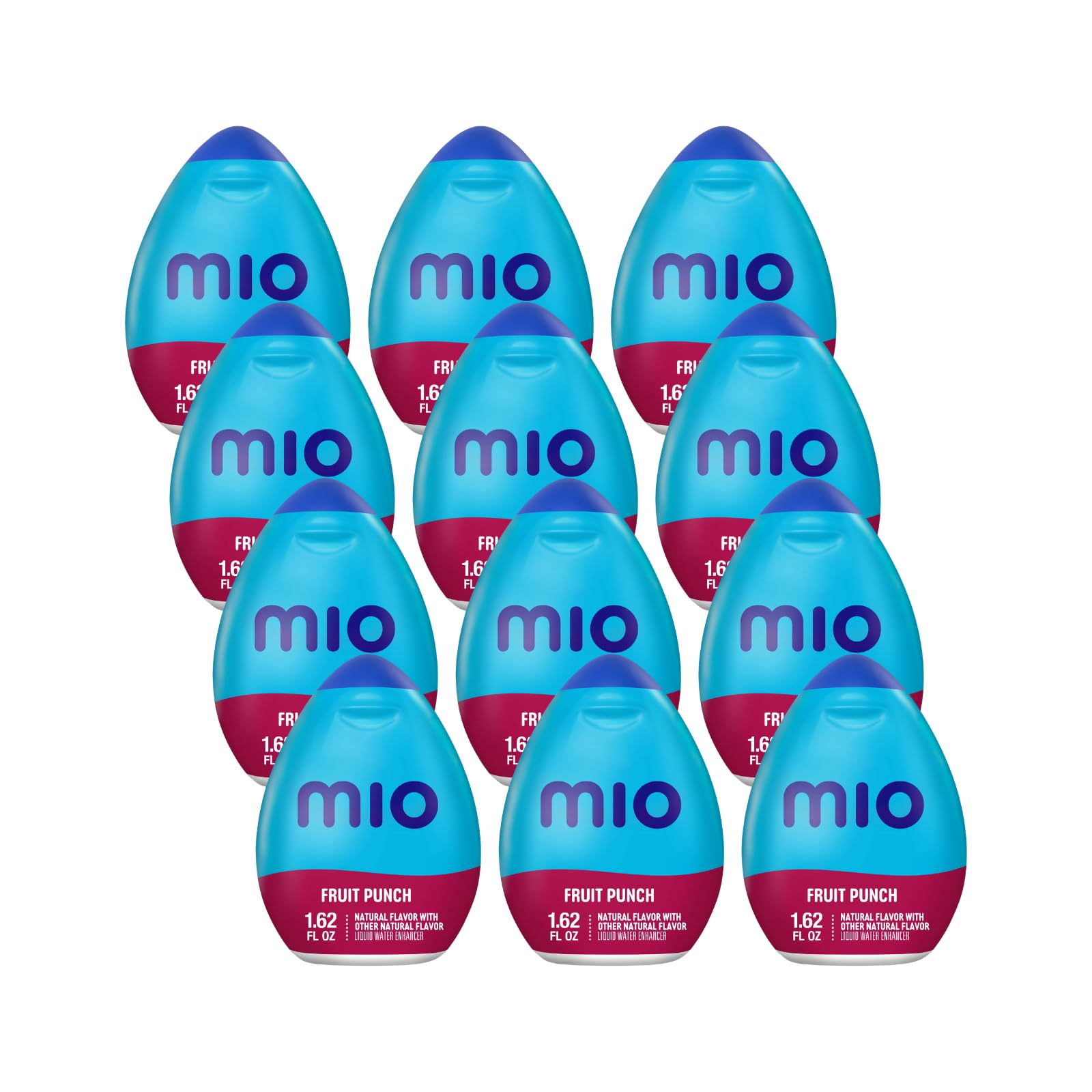 MiO Liquid Water Enhancer - Fruit Punch Flavor, 1.62oz (Pack of 12) | Sugar-Free Drink Mix for Water Bottles, Gym, Workouts & Hydration On-The-Go