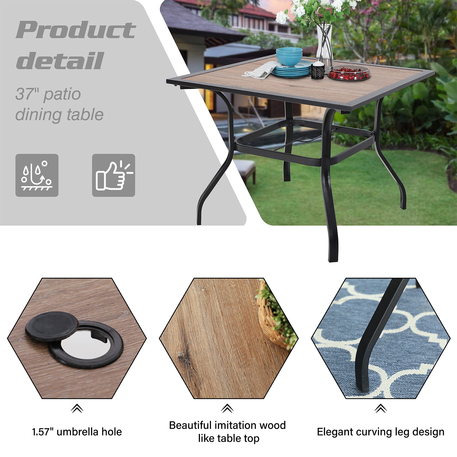 Sophia & William 5-Piece Outdoor Patio Dining Set - 37