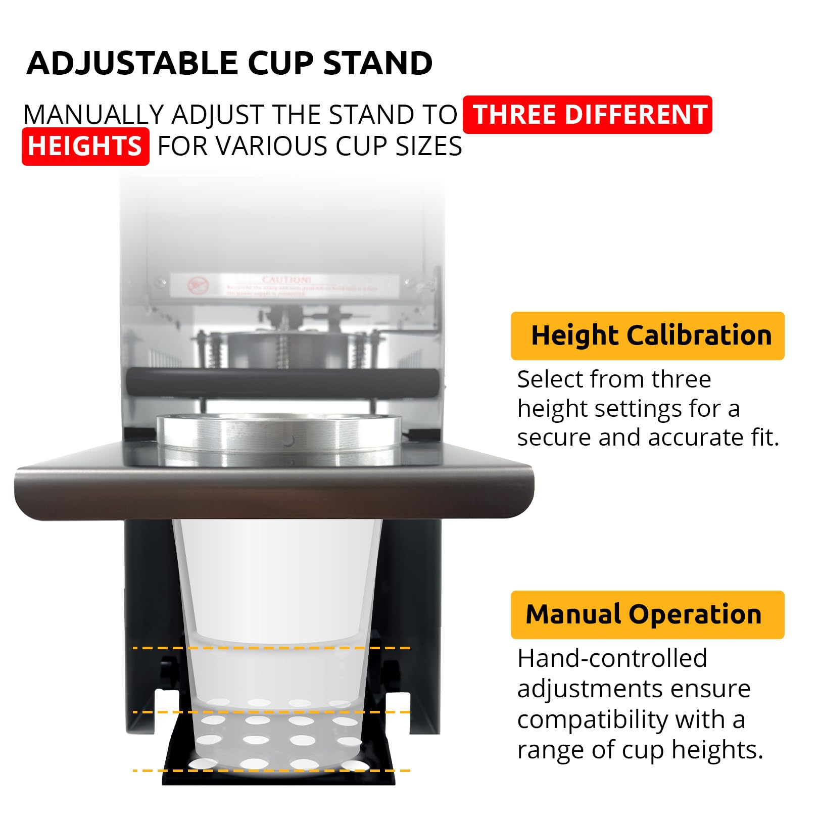 Commercial Boba Cup Sealing Machine | Electric & Manual Bubble Tea Cup Sealer | 300-500 Cups/Hour | Fits 3.7