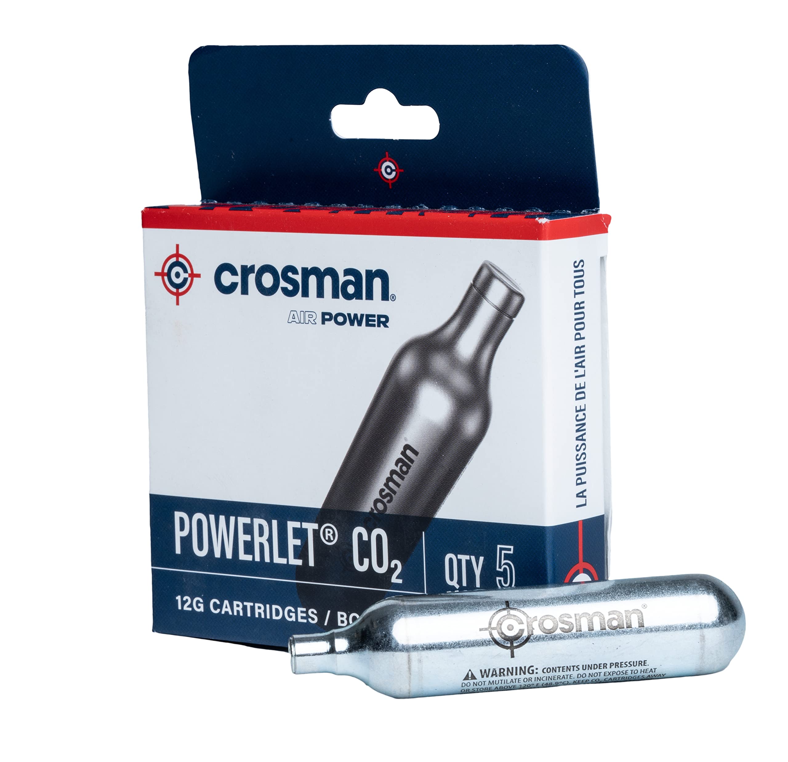 Crosman 5-Count CO2 Cartridges for Air Rifles & Pistols - Power Your Airgun for Target Shooting, Hunting & Plinking