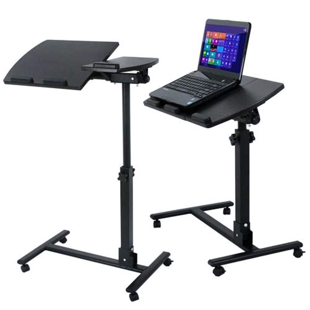 Adjustable Rolling Laptop Desk for Sofa & Bed - Portable Notebook Table Stand with Wheels - Perfect for Home Office, Dorm Room & Small Spaces