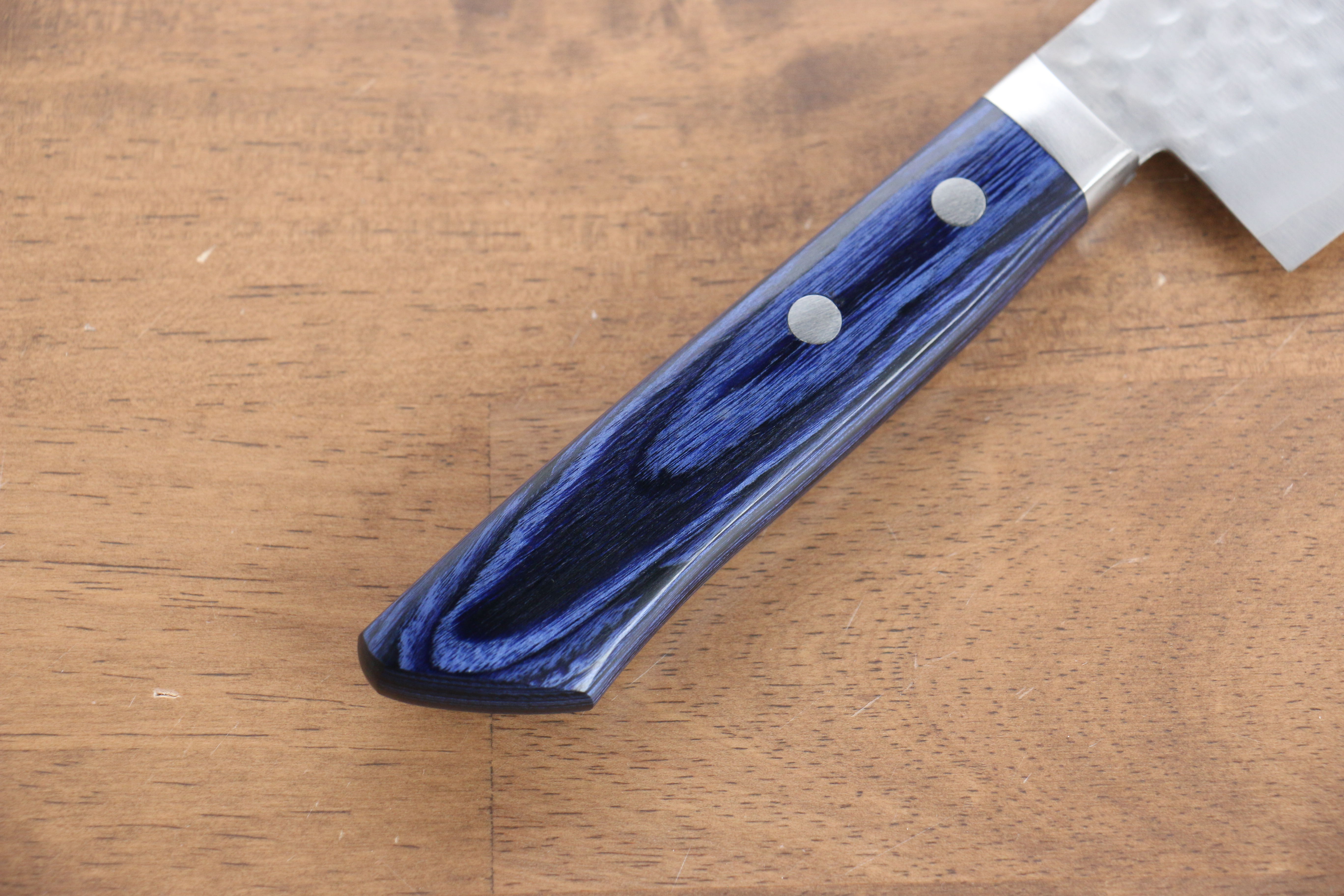 Premium Kunihira VG1 Hammered Usuba Knife 165mm - Japanese Blue Pakka Wood Handle - Professional Chef Knife for Sushi, Vegetables & Precision Cutting