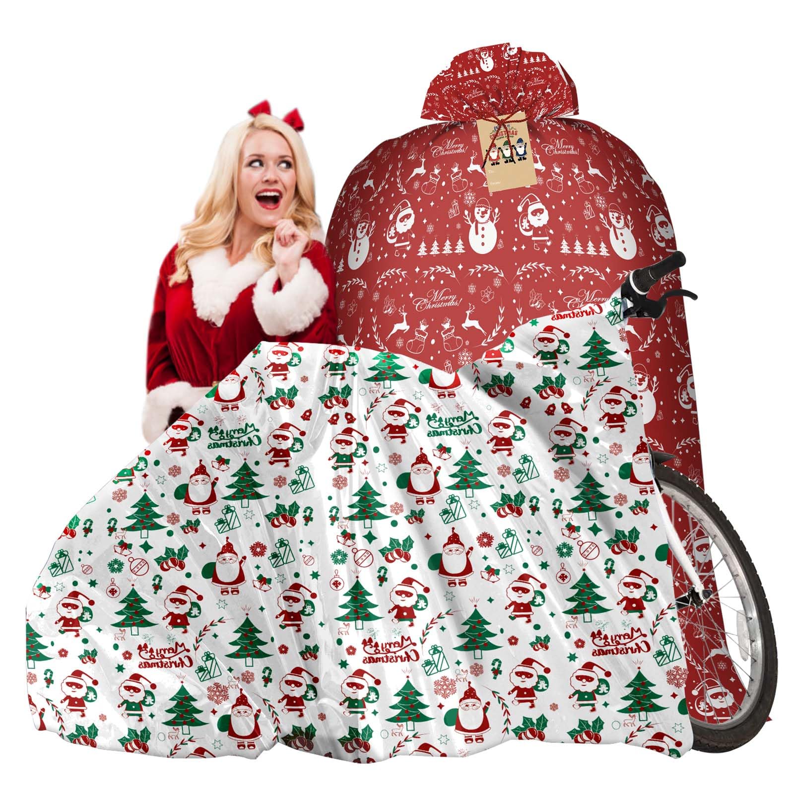2 Pack Extra Large Christmas Bike Gift Bags 72