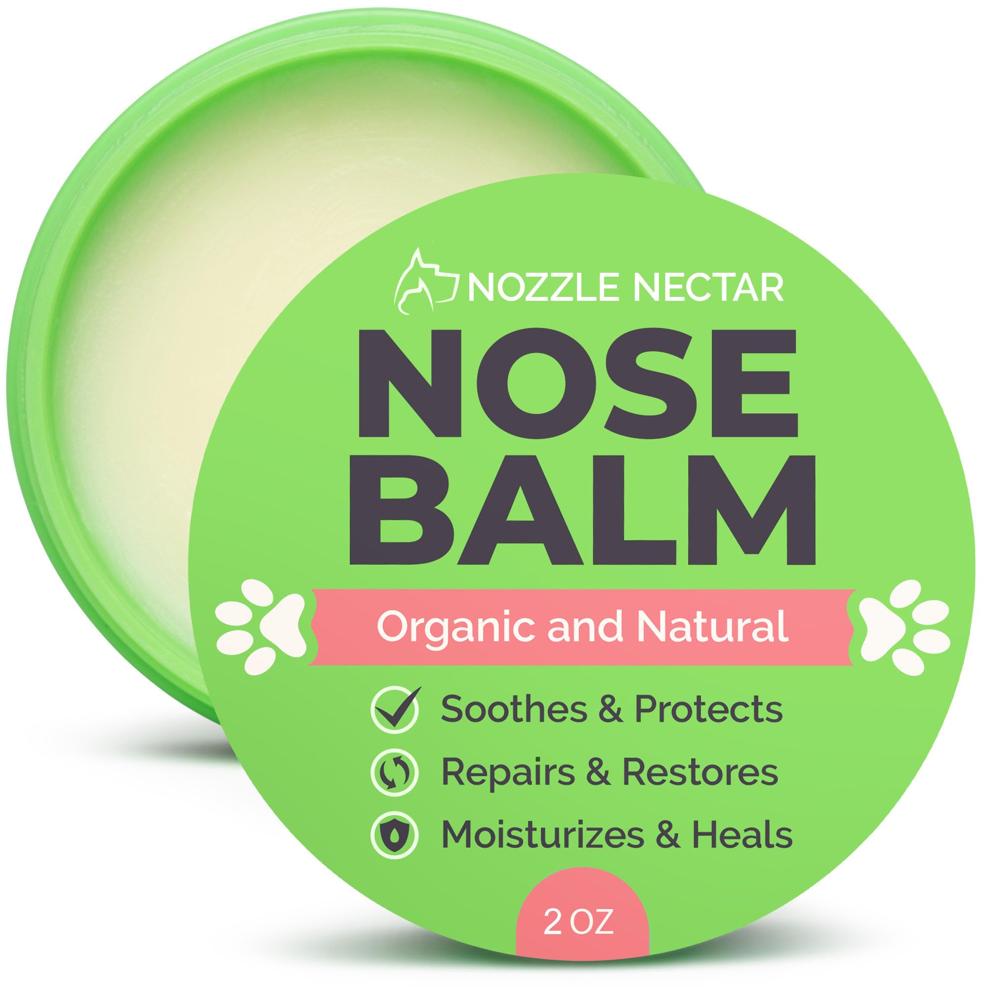 Organic Dog Nose Balm - 100% Natural Healing Cream for Dry, Chapped & Rough Dog Noses - Moisturizing Treatment to Repair & Protect - Perfect for Outdoor Adventures & Winter Care