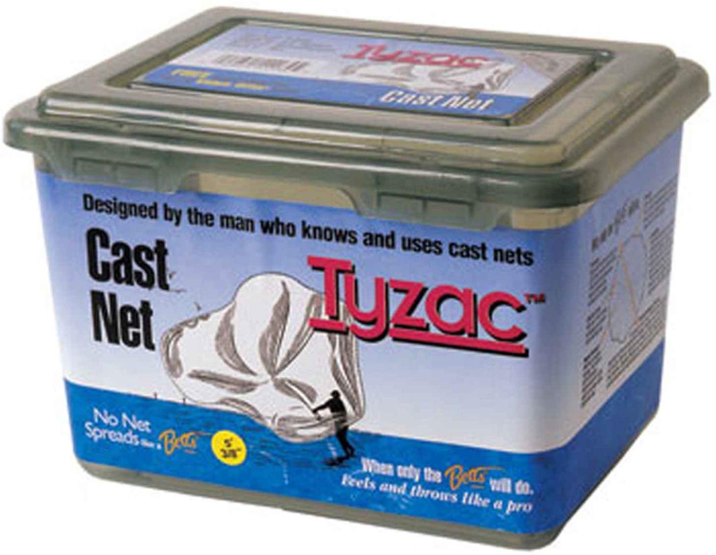 Betts Tyzac Mono Cast 4' 3/8 Mesh 3/4Lb Iron Weights per Ft - Heavy Duty Fishing Net for Saltwater & Freshwater Anglers