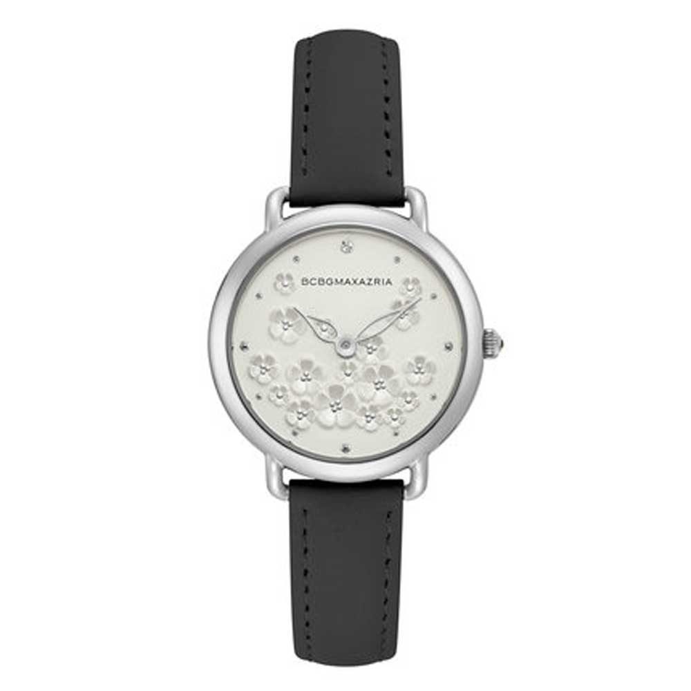 BCBGMAXAZRIA BG50676001 Women's Black Leather Strap Watch - Elegant & Stylish for Office, Party & Everyday Wear