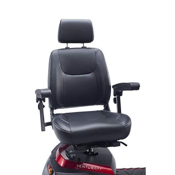 Drive Medical Ventura DLX Deluxe 4 Wheel Mobility Scooter - Lightweight Electric Scooter for Adults & Seniors - Indoor/Outdoor Use for Shopping, Travel & Daily Activities