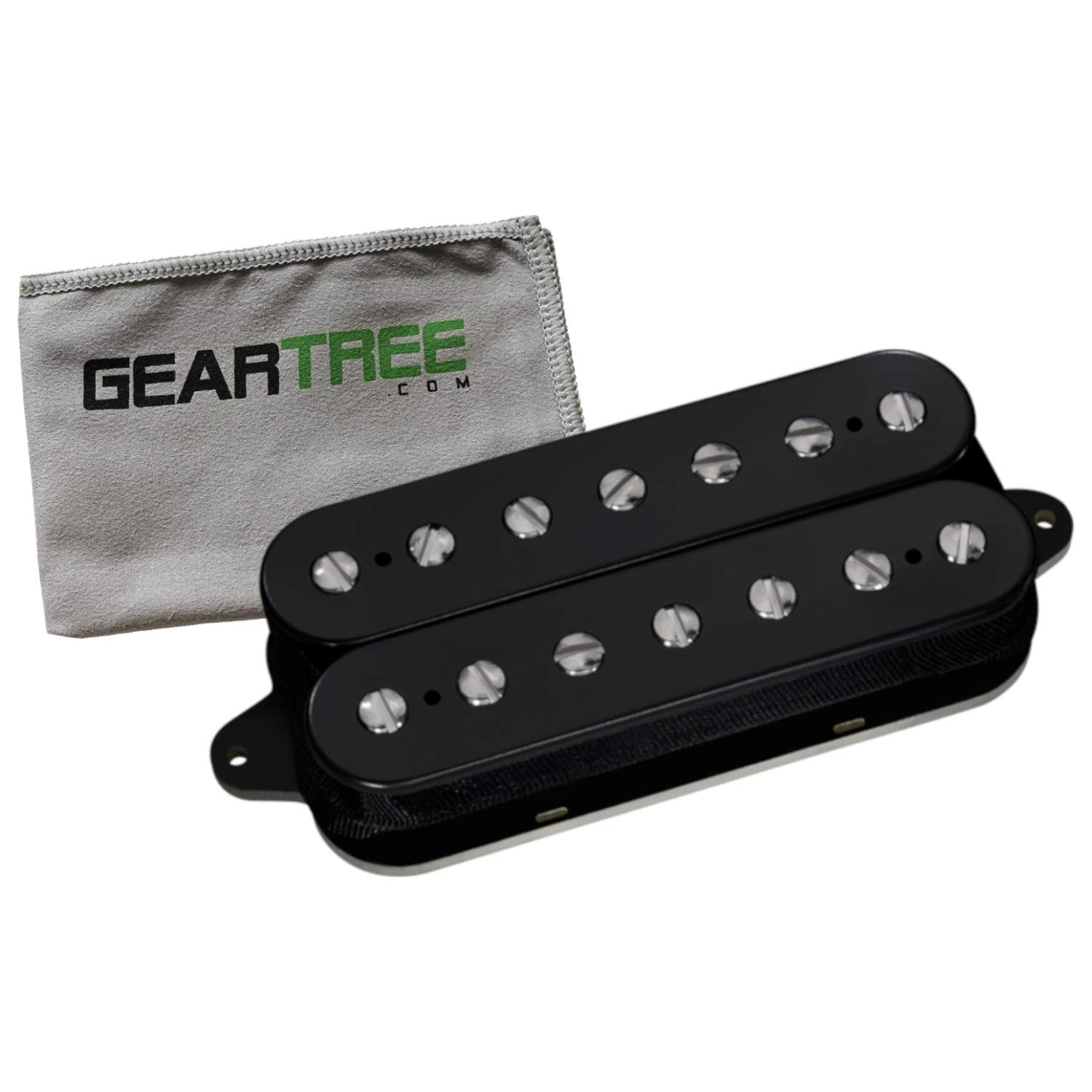 Dimarzio DP723 BK Rainmaker 7 Neck Black Electric Guitar Pickup with Geartree Cloth - Perfect for Rock, Metal & Jazz Performances & Studio Recording