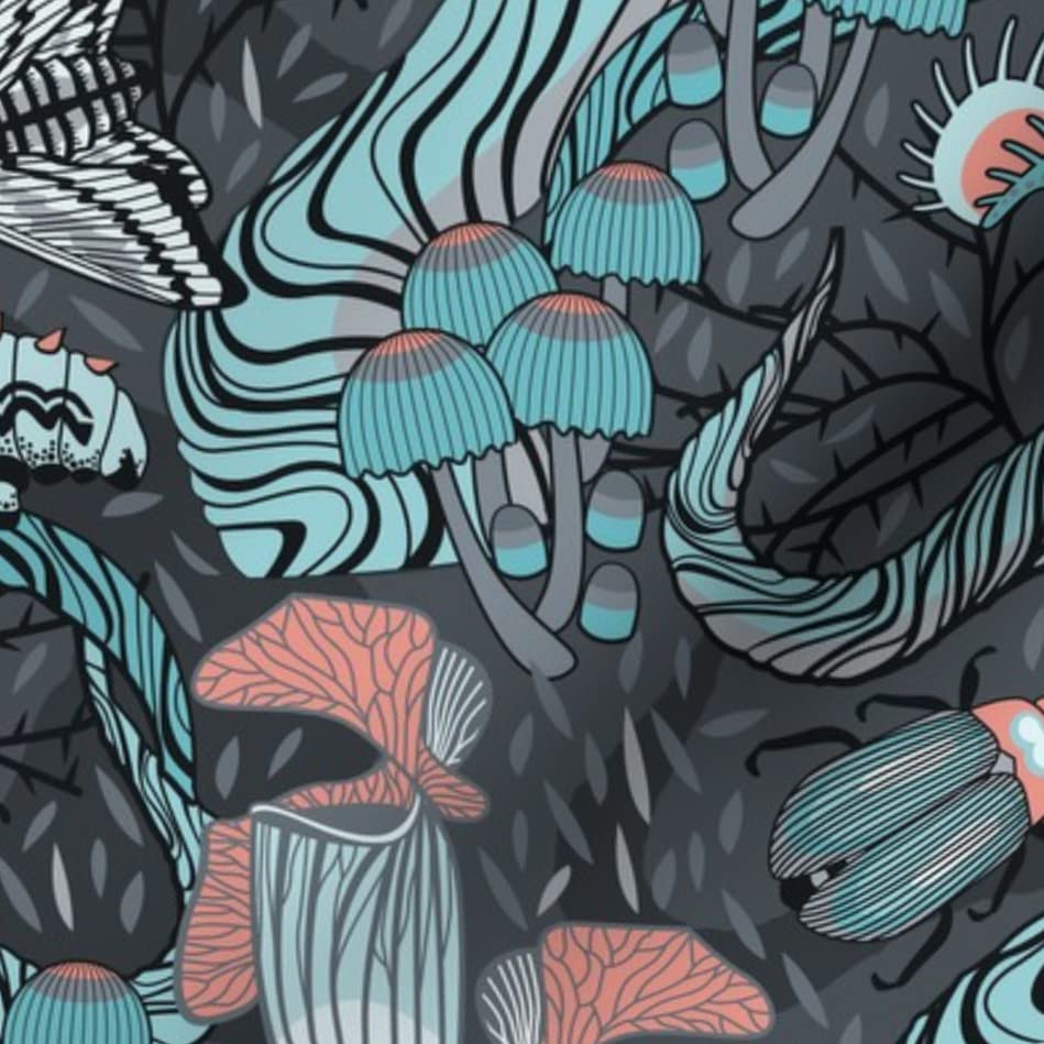 Premium Spoonflower Fabric - Fantasy Plants & Creatures Printed on Soft Minky Fabric - Fat Quarter for Sewing Baby Blankets, Quilt Backing & Plush Toys | Perfect for DIY Nursery Decor, Soft Baby Gifts & Cozy Home Projects