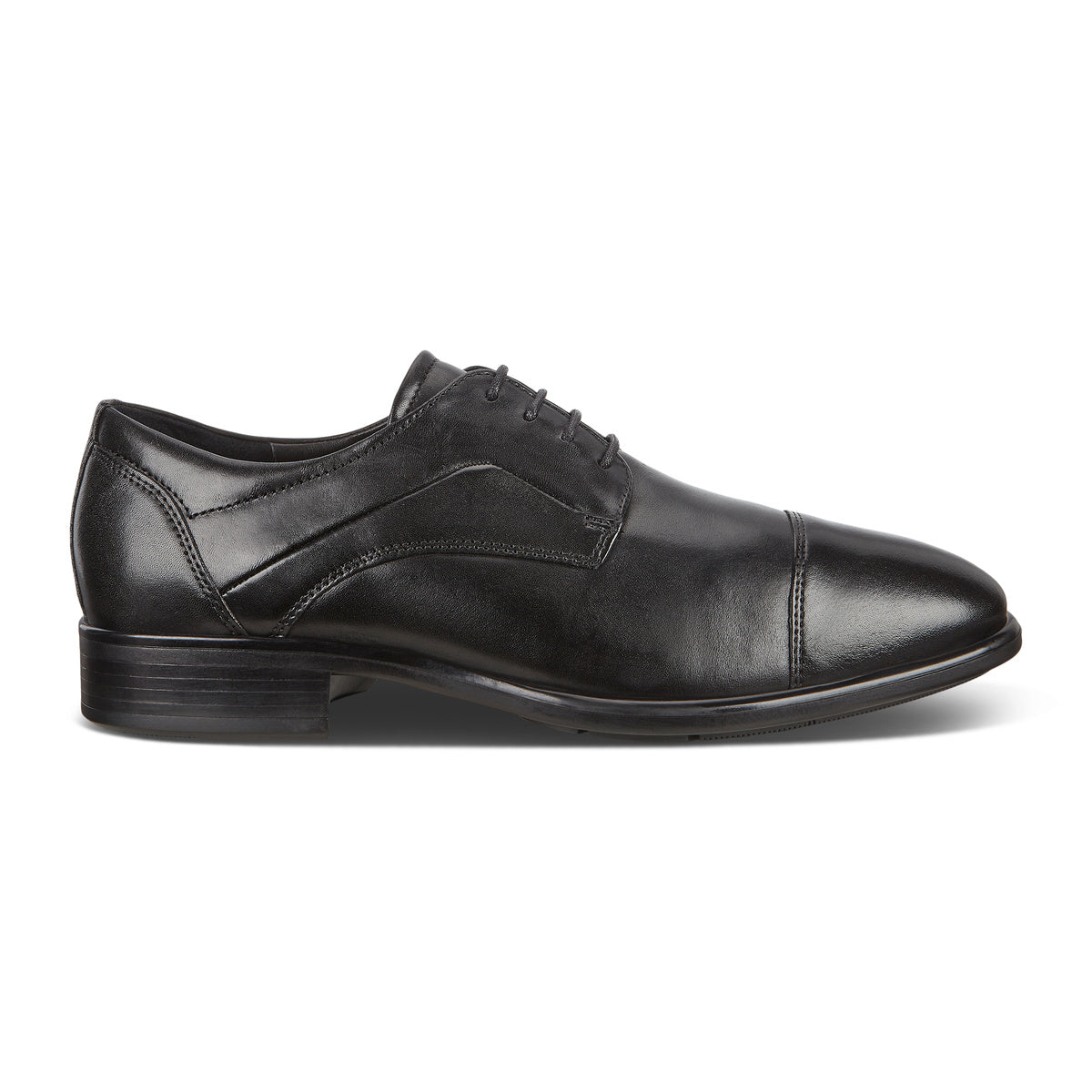 ECCO Men's Citytray Santiago Black Leather Slip-On Loafers - Comfortable Casual Shoes for Work, Travel & Everyday Wear