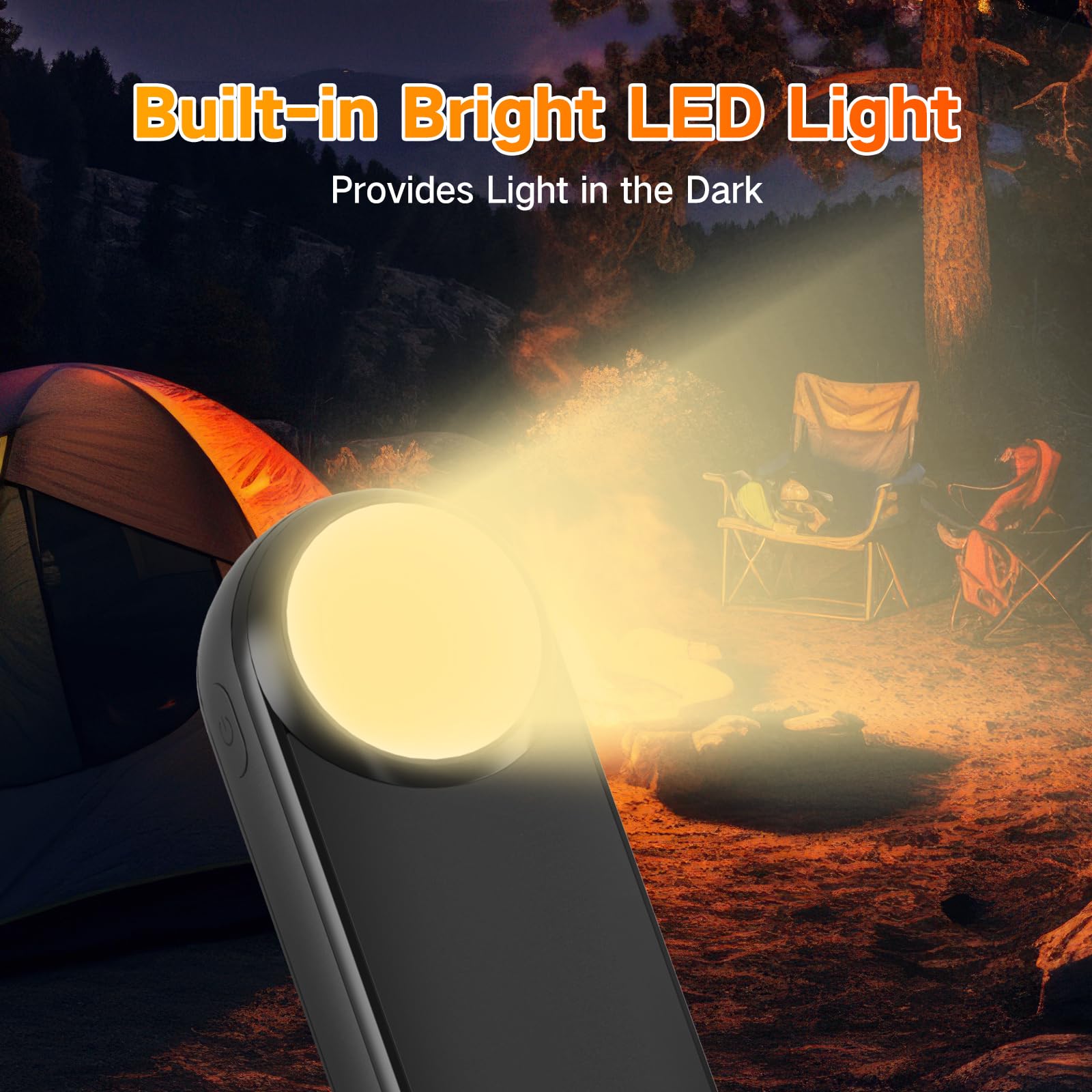 Rechargeable Hand Warmers 12000mAh - 2 Pack Electric Pocket Warmers with LED Light | Up to 20 Hours Double-Sided Heating | Perfect for Hunting, Camping, Skiing & Winter Outdoor Activities | Great Stocking Stuffer Gift