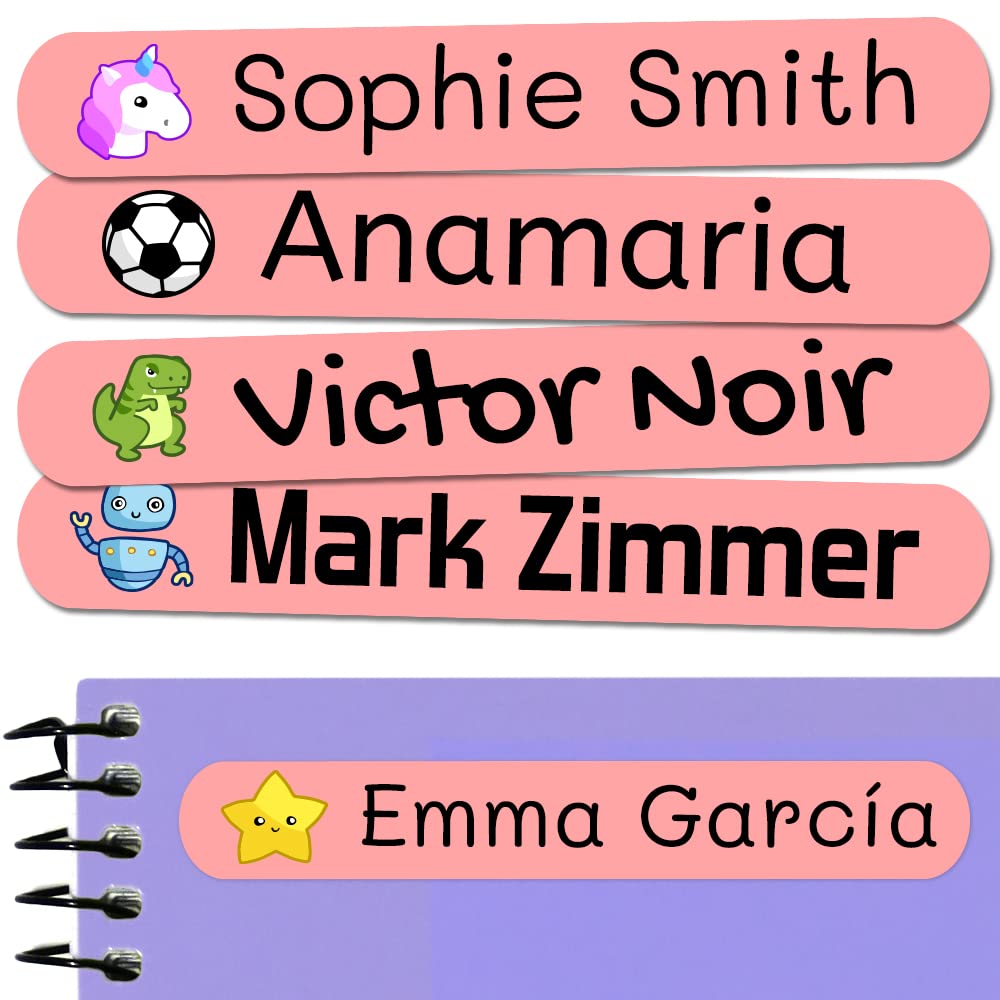50 Custom Waterproof Name Labels for Kids – Personalized Stickers for Books, Toys, School Supplies & Lunch Boxes (2.3