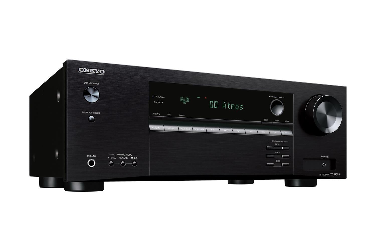 Onkyo TX-SR393 5.2 Channel Dolby Atmos AV Receiver - Home Theater Surround Sound System for Movies, Music & Gaming