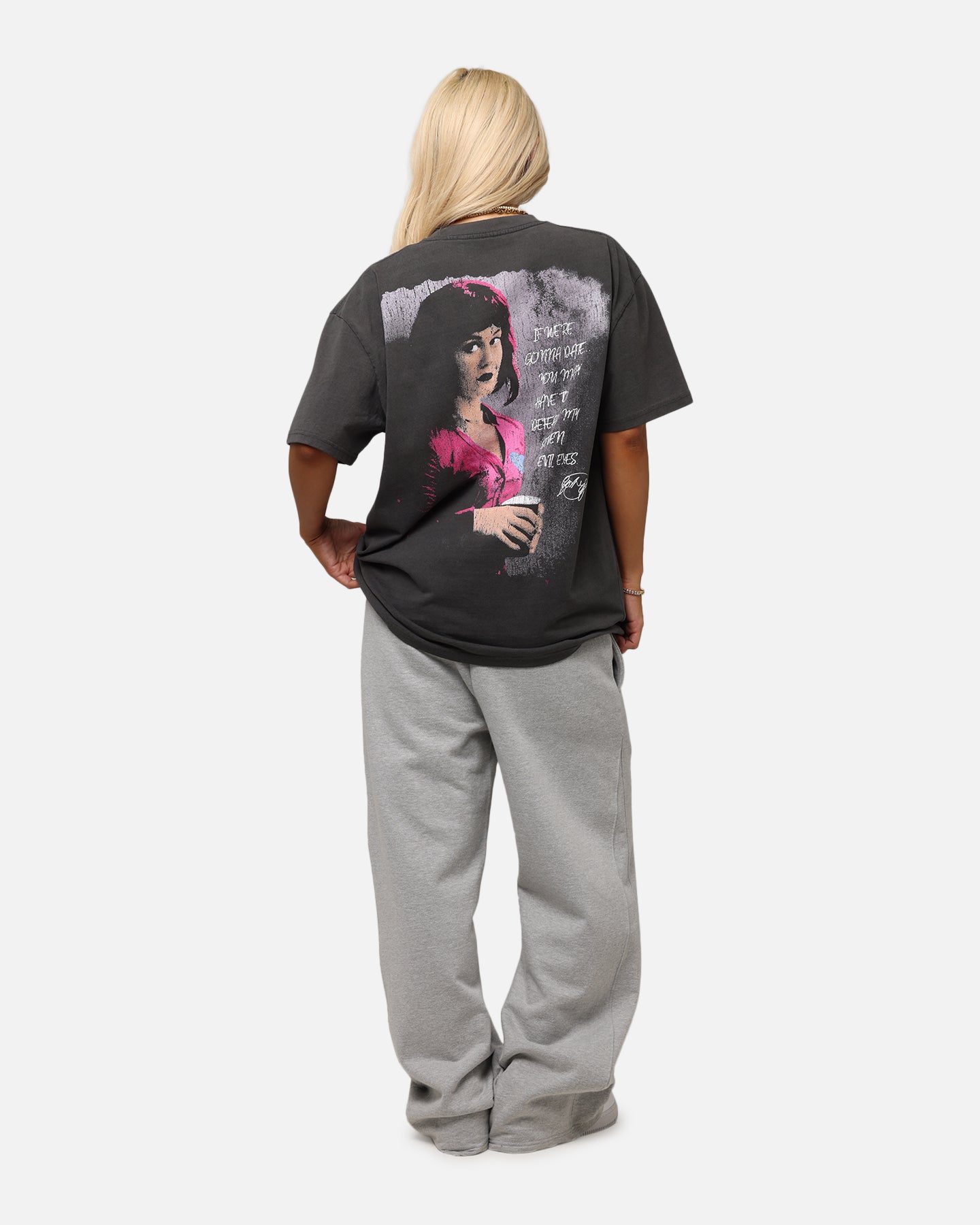 American Thrift X Scott Pilgrim Ramona & Scott Graphic Heavy T-Shirt - Black Wash Vintage Style - Perfect for Cosplay, Comic Con & 90s Retro Fashion