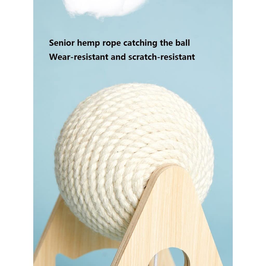 Premium Cat Exercise Wheel & Scratching Board Set - Natural Wooden Cat Toy with Sisal Treadmill, Non-Shedding Pet Grinding Rack & Climbing Frame for Indoor Cats (Color A) - Perfect for Small Spaces & Active Kitty Playtime