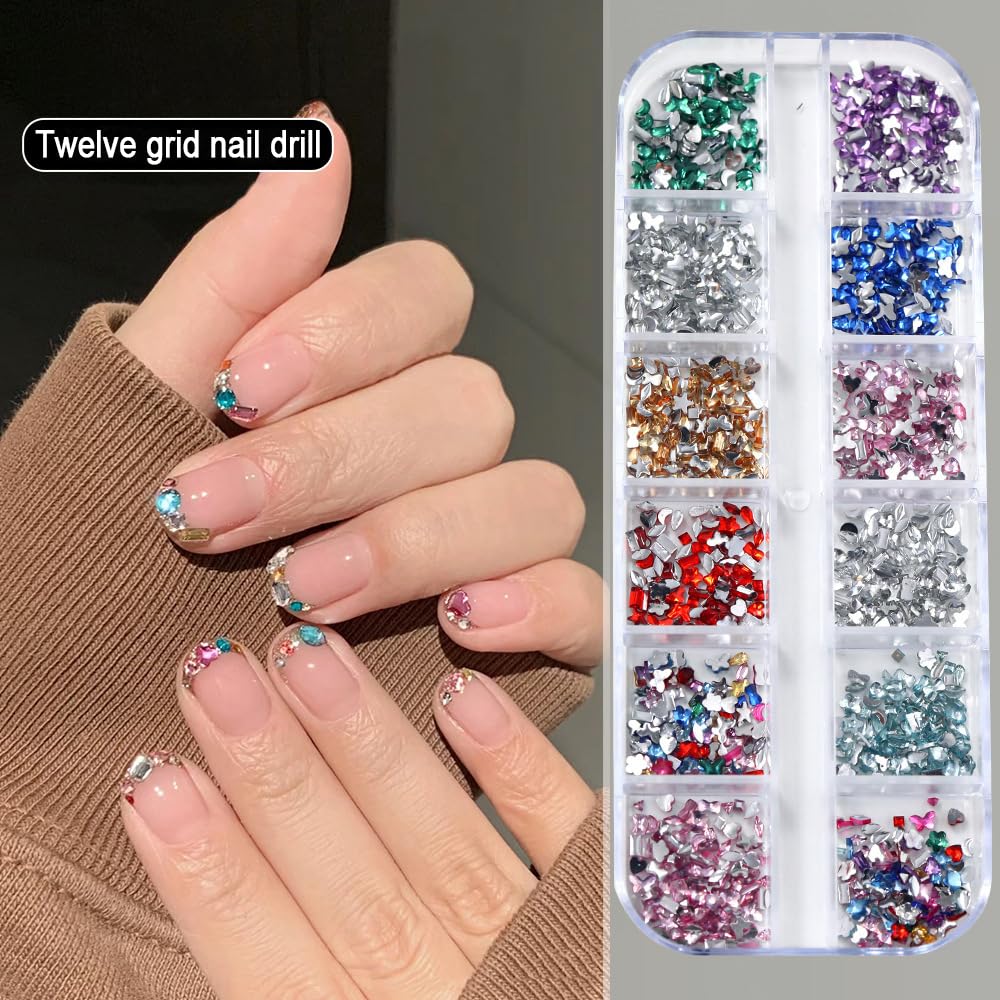 2000pcs 3D Flatback Rhinestones for Nail Art - Colorful Resin Nail Gems & Charms for DIY Nail Design, Women's Nail Jewelry - Perfect for Nail Salons, Home Manicures, and Crafting Projects