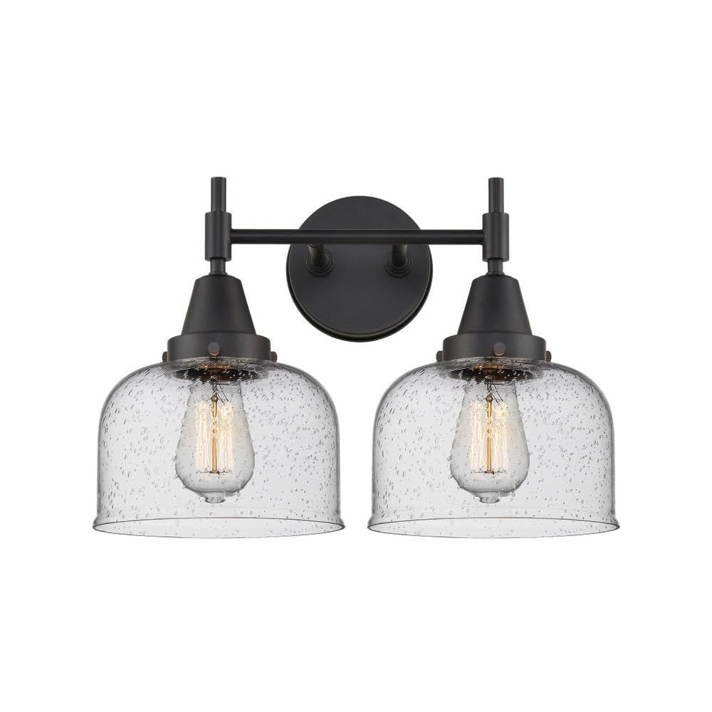 Innovations 447-2W-BK-G74 Black Transitional Two-Light Bathroom Vanity - Perfect for Modern and Classic Bathroom Decor