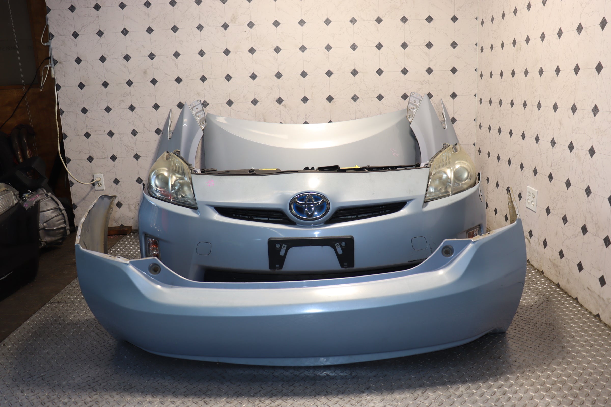 JDM 10-15 Toyota Prius Hybrid Front End Nose Cut Replacement with Hood & Fenders - Blue | Direct Fit Replacement Parts for Car Restoration & Custom Builds