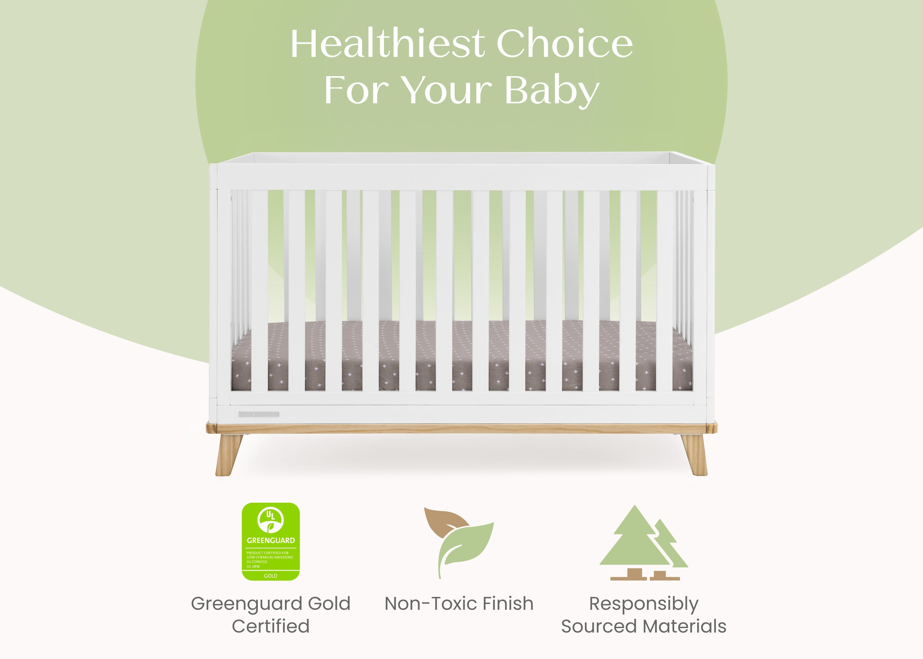 Frankie 4-in-1 Convertible Baby Crib - Toddler Bed, Daybed & Full-Size Bed - Safe & Stylish Nursery Furniture for Newborn to Adult - Perfect for Small Spaces & Modern Nurseries