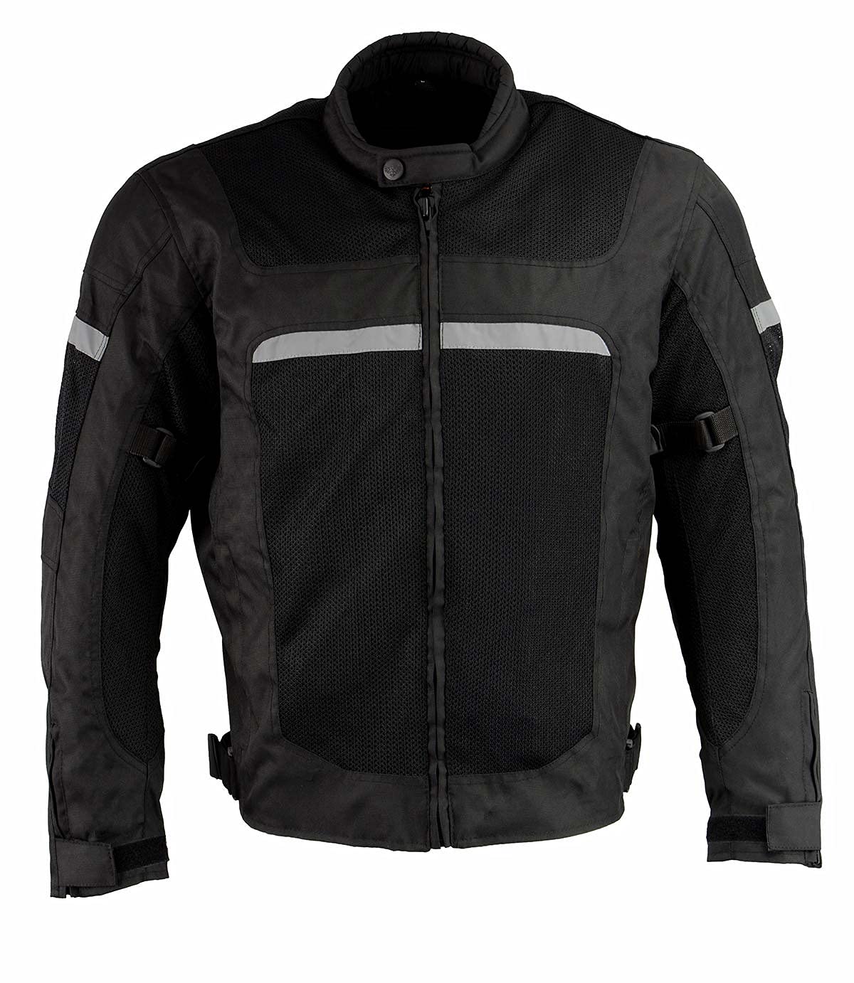Milwaukee Leather MPM1794 Men's Black Armored Mesh Motorcycle Jacket with Reflective Piping - All Season Riding Gear for Street & Racing (Ideal for Commuting, Touring & Sport Biking)