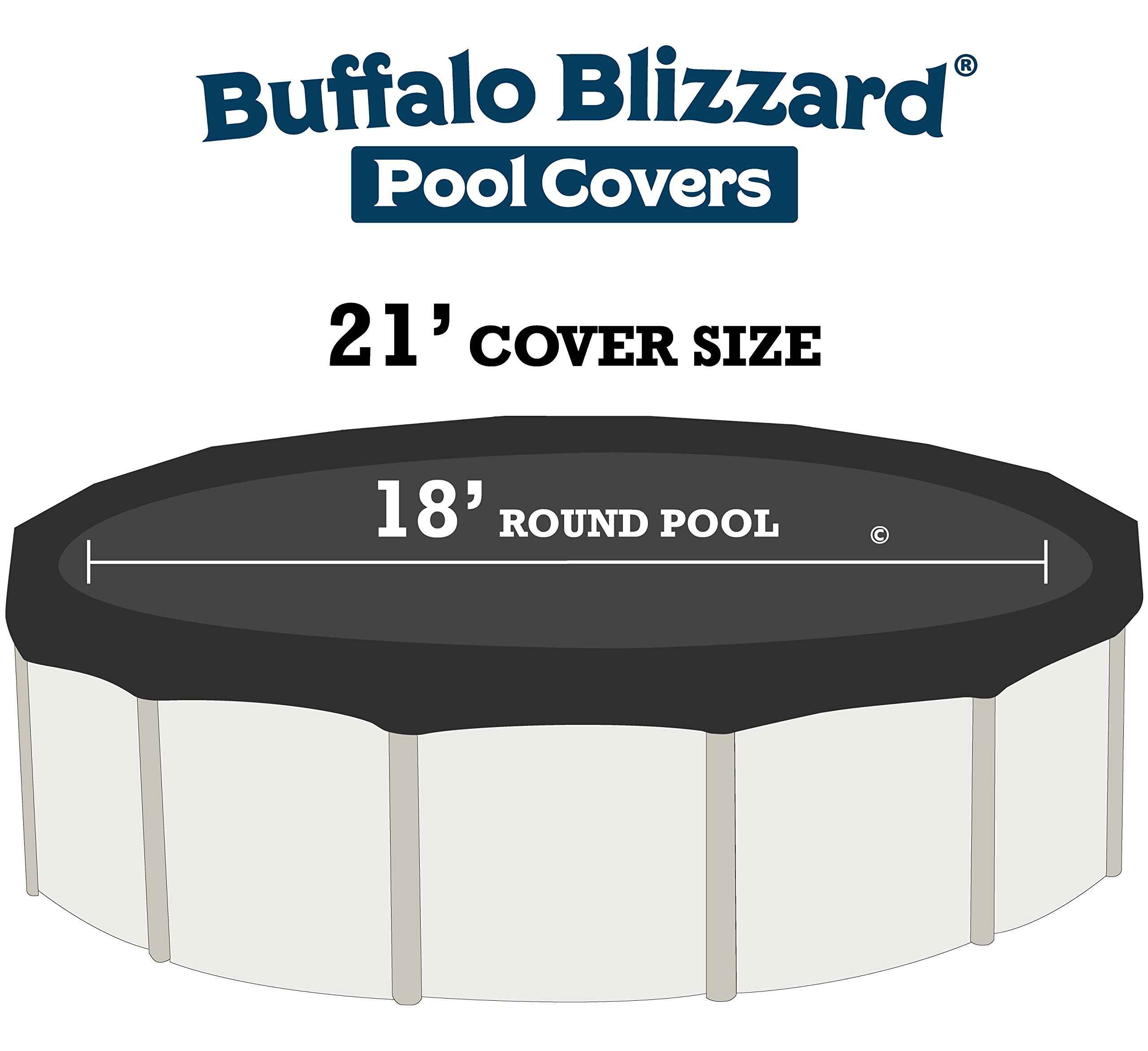 Buffalo Blizzard Micro Mesh Winter Pool Cover with Leaf Net for 18-Foot Round Above Ground Pools | Heavy Duty Seasonal Swimming Pool Cover with 3-Foot Overhang | Protects from Snow, Leaves & Debris During Winter Storage