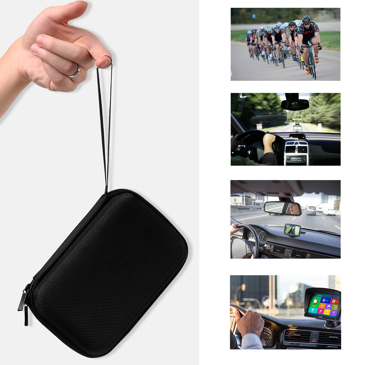 MoKo 5-Inch GPS Carrying Case - Hard Shell Protective Pouch for Garmin/TomTom/Magellan GPS Navigators (5