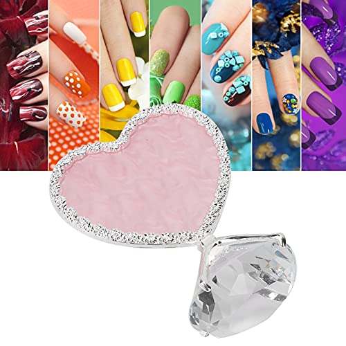 Heart-Shaped Nail Art Palette - Multifunctional Resin Display Board with Bright Colors for Nail Design (Foundation Silver Edge) | Perfect for Home DIY Manicures & Professional Nail Salons