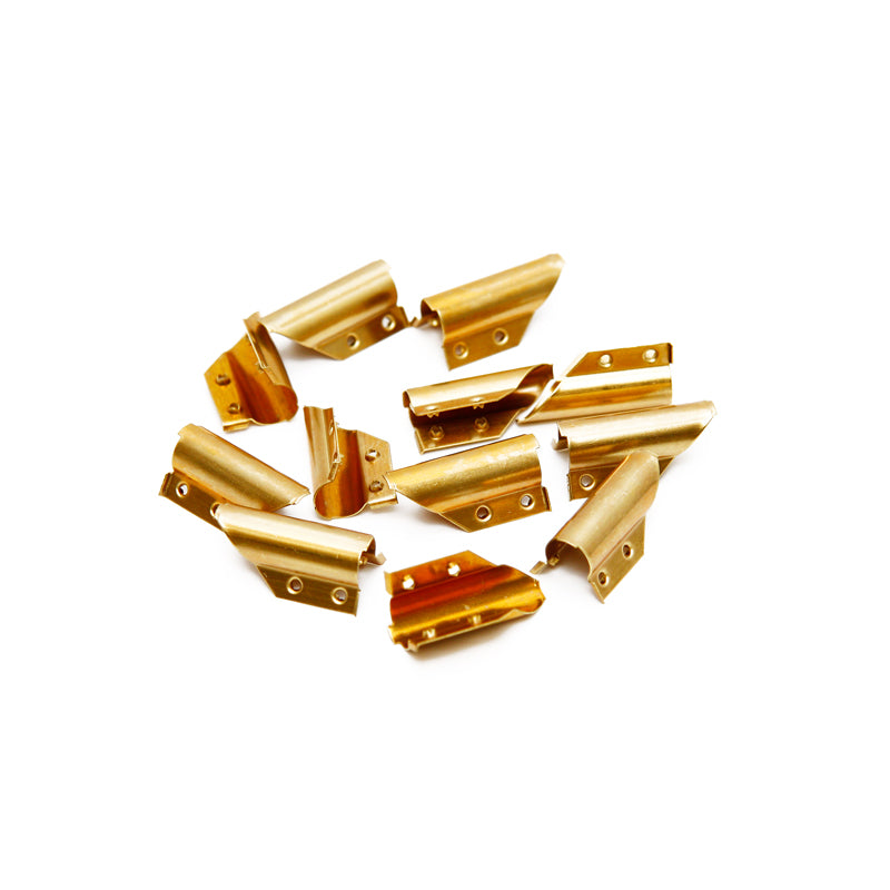 Ettore Brass End Clips for Window Channels - 12 Pack (Perfect for Window Cleaning, Glass Installation & Screen Repair)