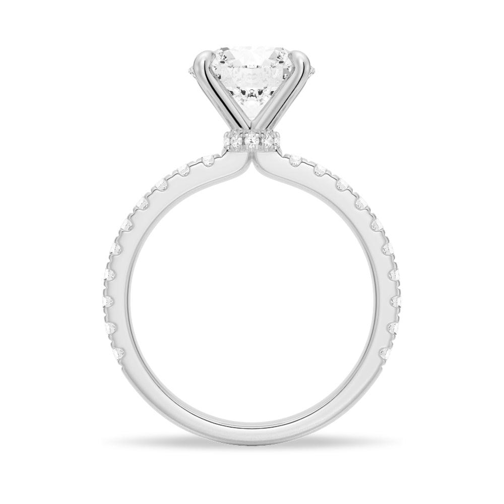 1.5 Carat Round Moissanite Engagement Ring with Pavé Band & Hidden Halo - Perfect for Proposals, Weddings & Anniversary Gifts