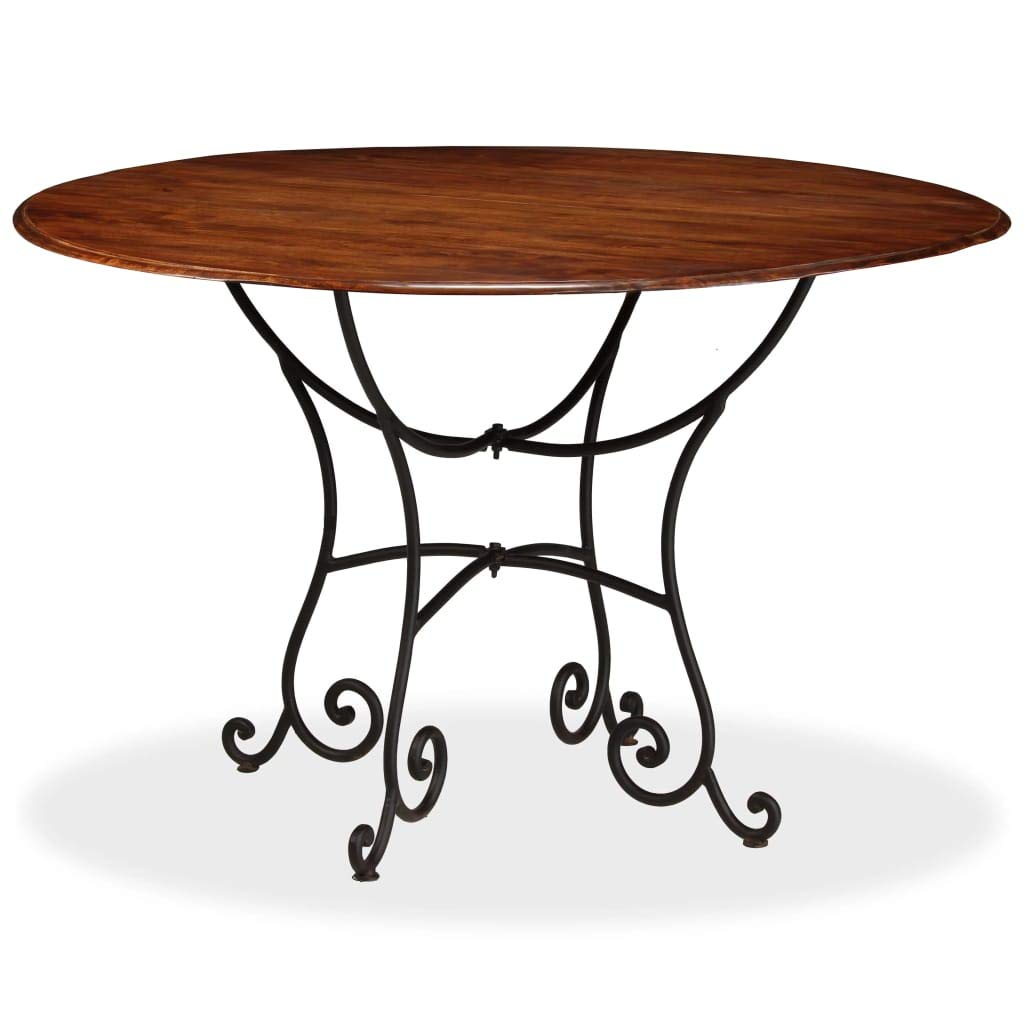 Solid Acacia Wood Dining Table with Sheesham Finish - 47.2