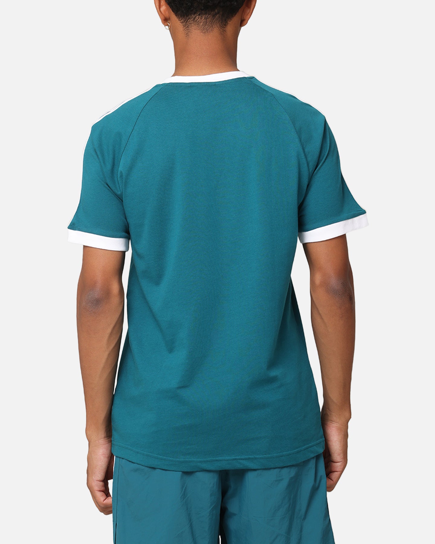 Adidas Classics 3 Stripes T-Shirt for Men - Soft Cotton Teal Blue Casual Shirt - Perfect for Gym, Running & Streetwear Fashion