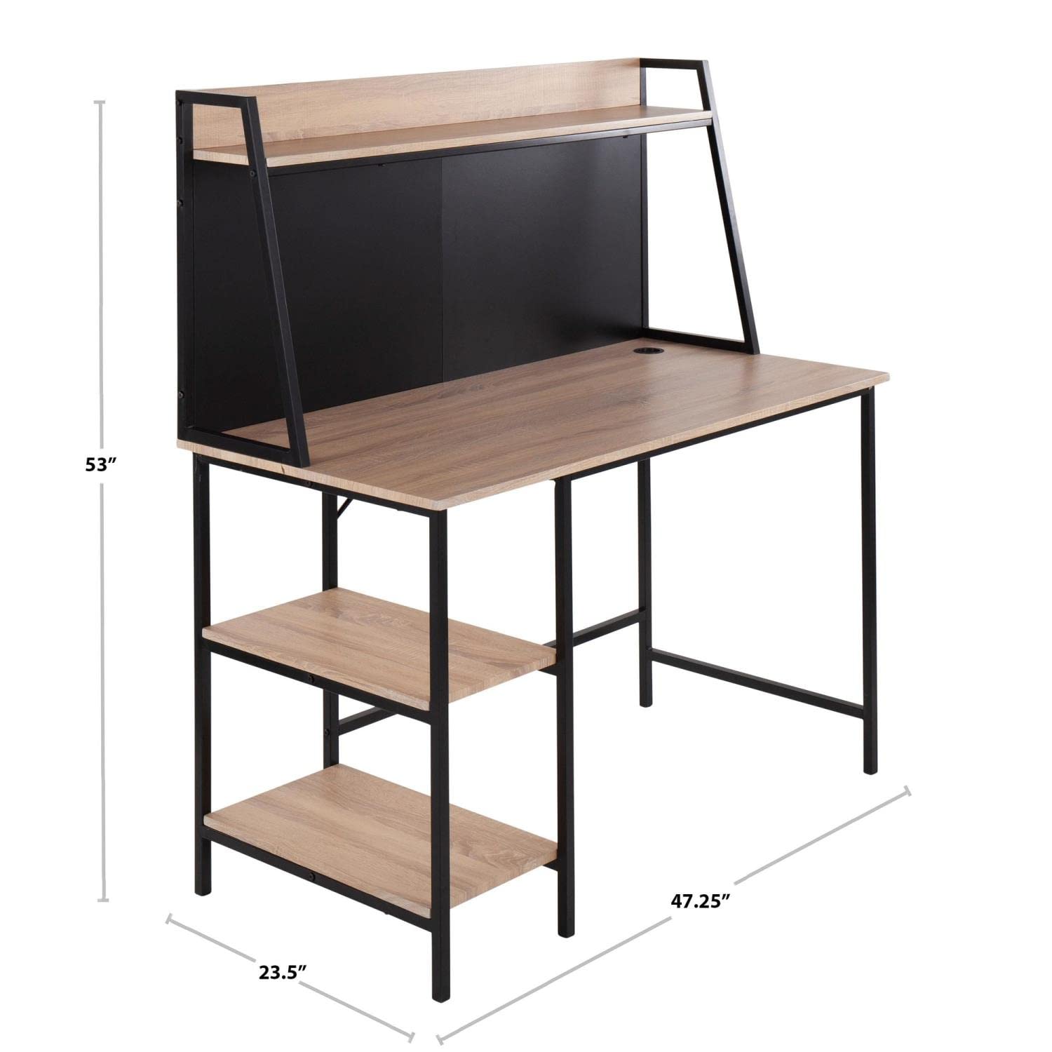 LumiSource Geo Shelf Desk - Modern Home Office Desk with Storage, Compact Computer Desk for Small Spaces, Gaming & Study Desk - Perfect for Bedrooms, Dorms & Workspaces