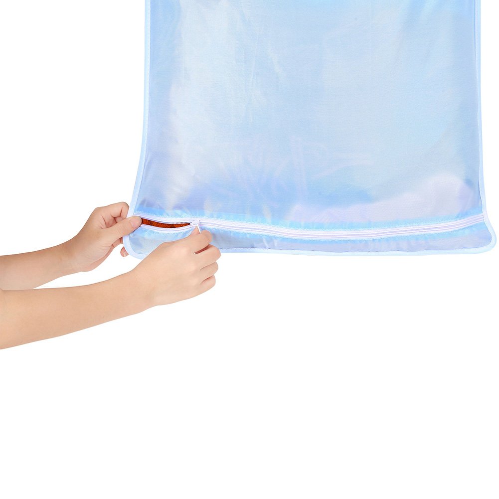 MIFXIN Over The Door Hanging Storage Organizer - Large Capacity Closet & Bathroom Organizer with 2 Hooks - Space Saving Laundry Hamper Bag (Blue) | Perfect for Bedroom, Bathroom, Closet & Dorm Organization