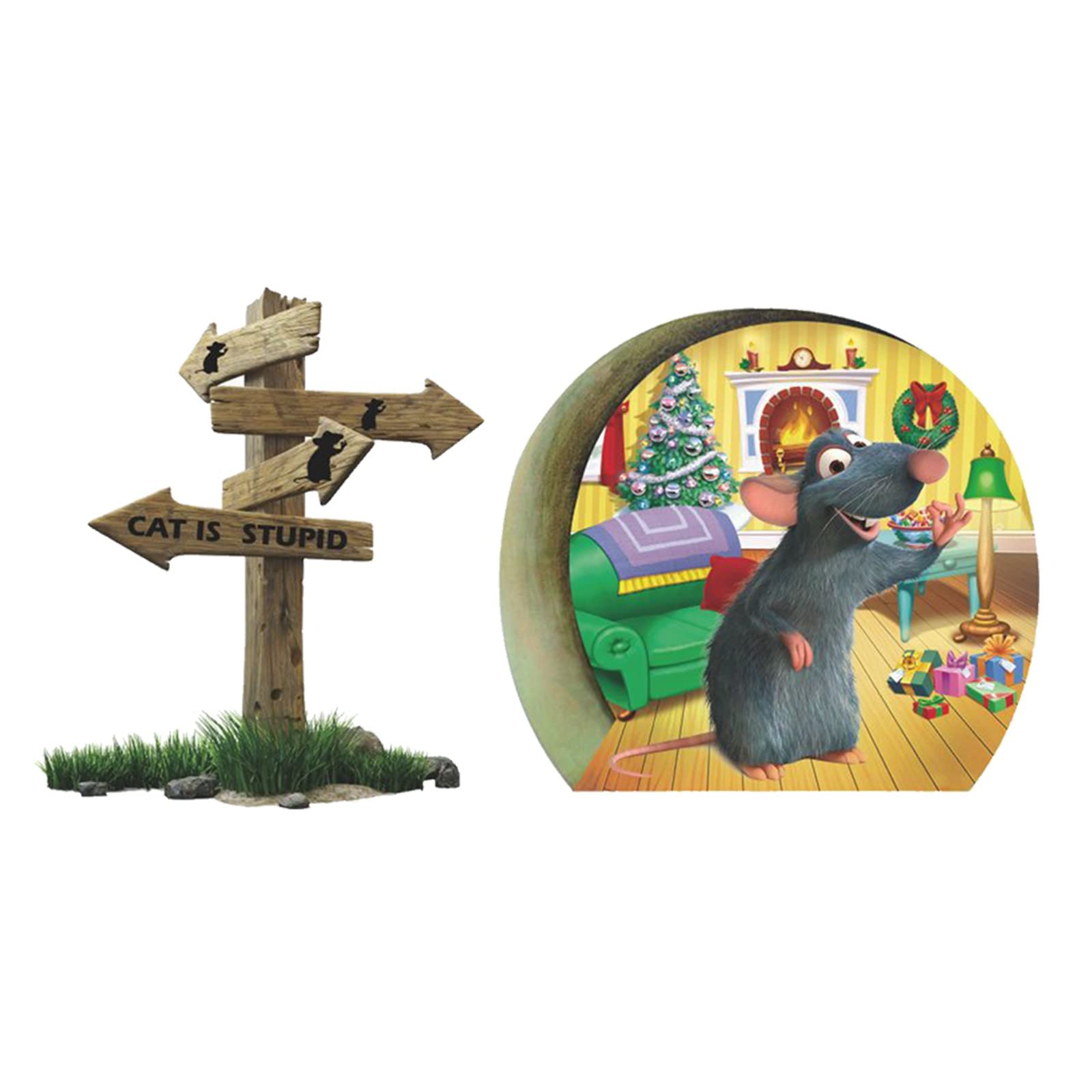 Celendi Funny 3D Mouse Hole Wall Sticker - Modern Cartoon Animal Wall Art for Kitchen, Bedroom & Home Decor | DIY Peel & Stick Mural for Kids Room & Playroom