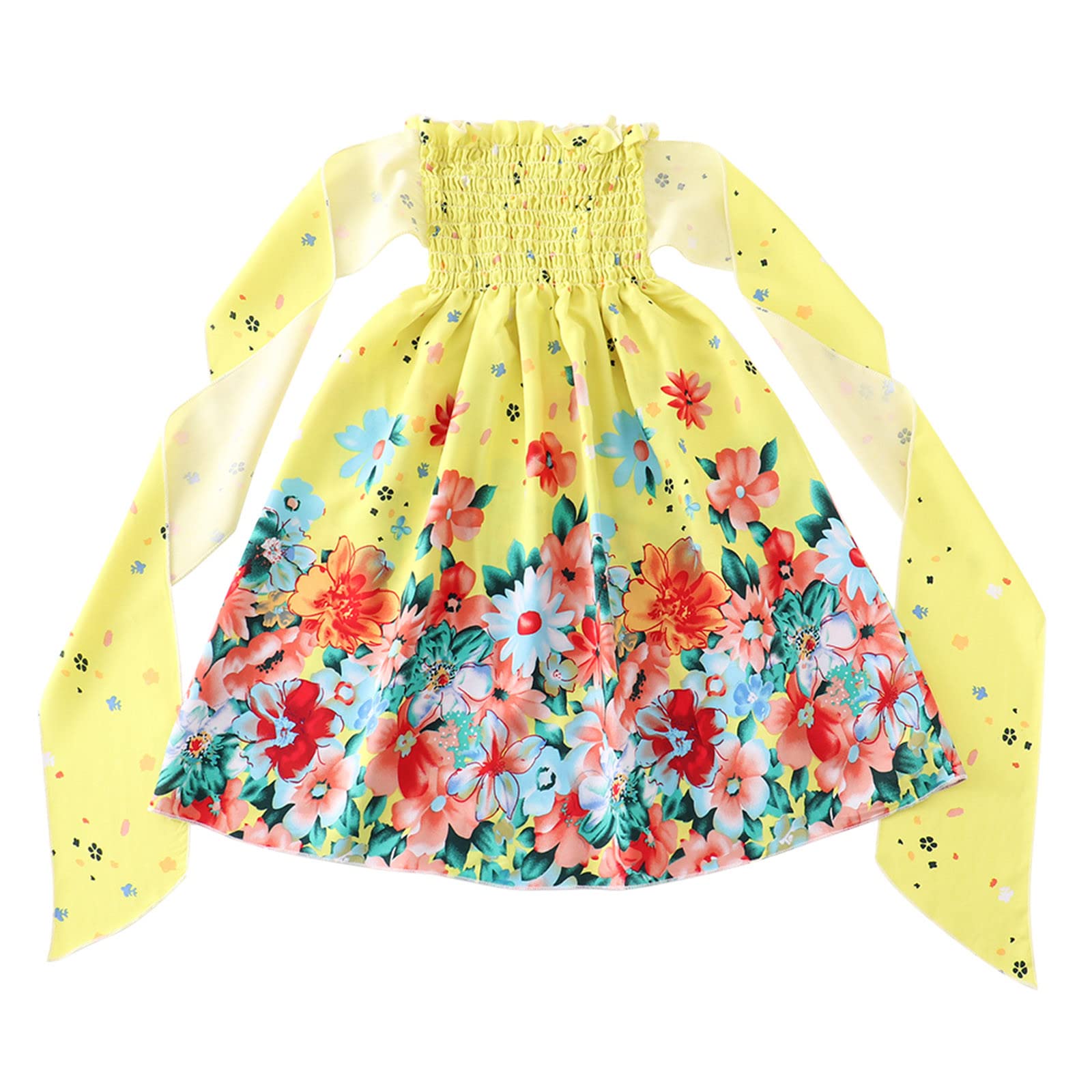 Bohemian Floral Baby Girl Summer Dress - Sleeveless Beach Dress with Bowknot Straps for Princess Outfits | Perfect for Beach Vacations, Outdoor Play & Photo Shoots