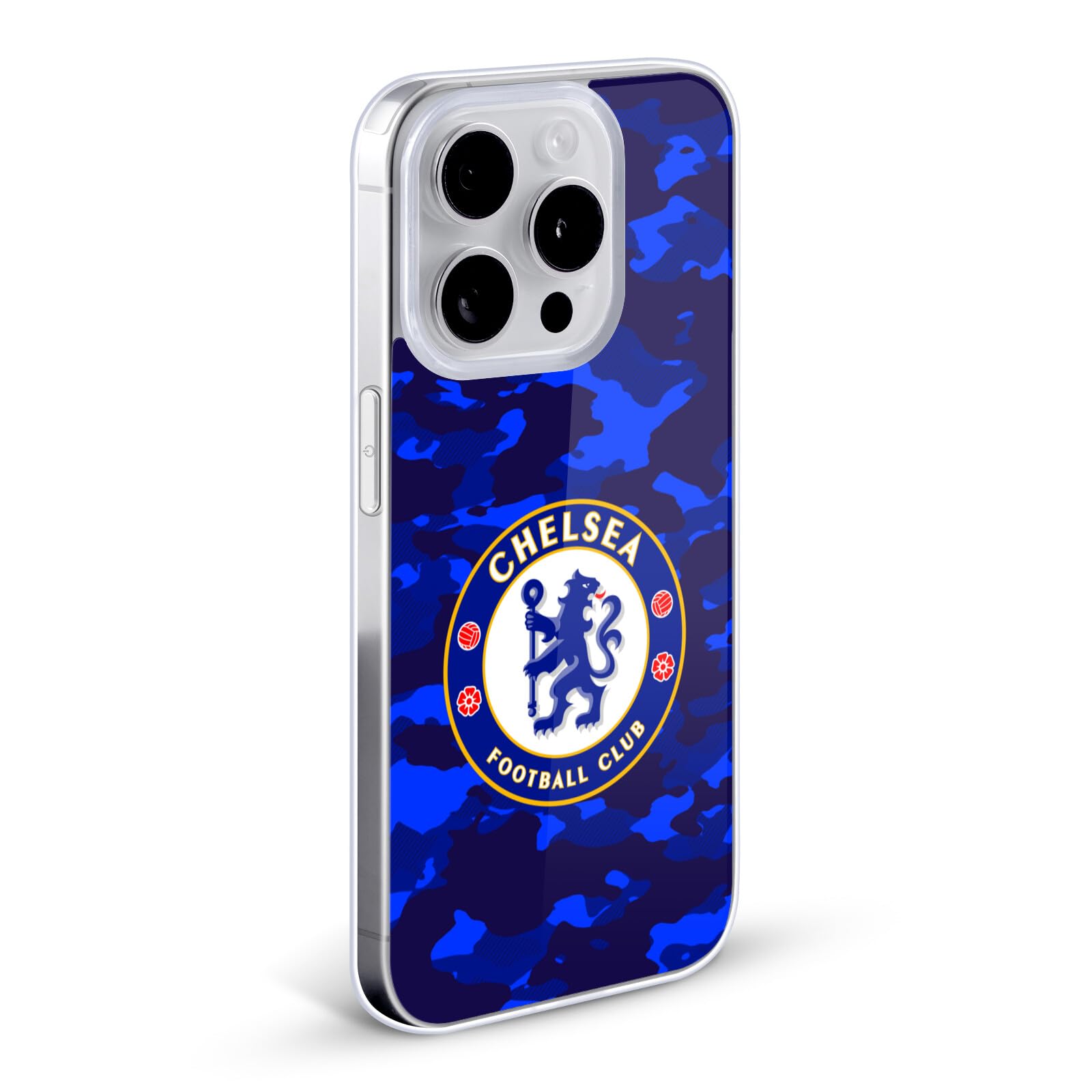 Officially Licensed Chelsea FC Camouflage Crest Soft Gel Case for Apple iPhone 12 Pro Max - Durable Protection with Stylish Team Design, Perfect for Soccer Fans and Match Days