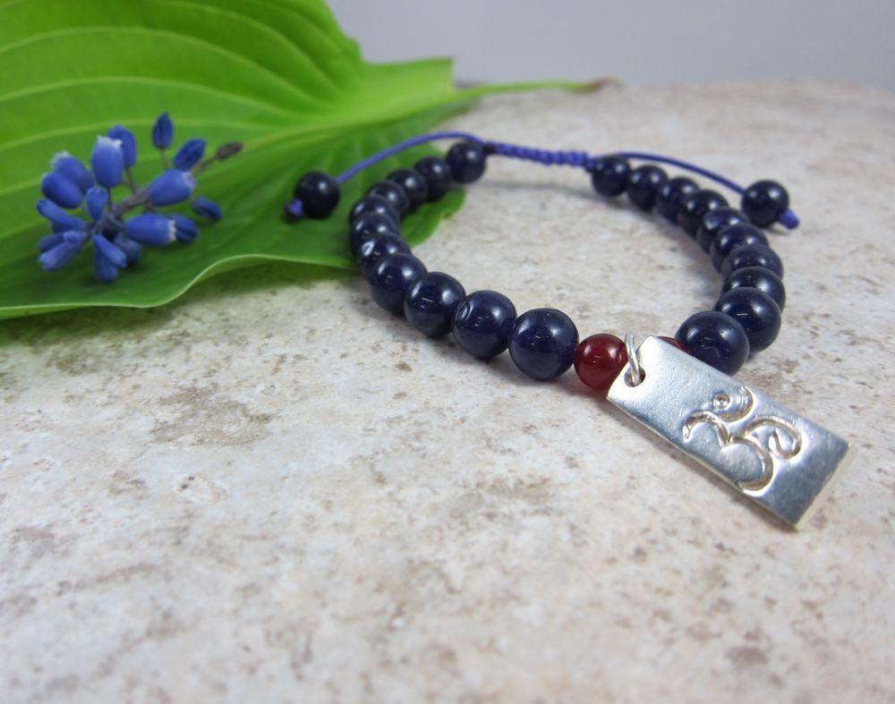 Amethyst OM Wrist Mala Prayer Beads - Meditation & Yoga Accessory for Stress Relief & Spiritual Healing | Perfect for Mindfulness Practice & Chakra Balancing