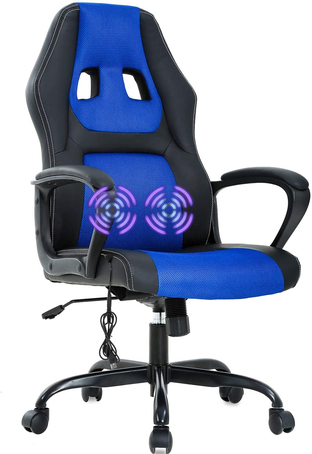 Premium Racing Style Gaming Chair - Ergonomic Office Chair with Adjustable Lumbar Support & Headrest - High Back PU Leather Computer Desk Chair for Home, Gaming & Work - Perfect for Esports, Streaming & Long Work Sessions