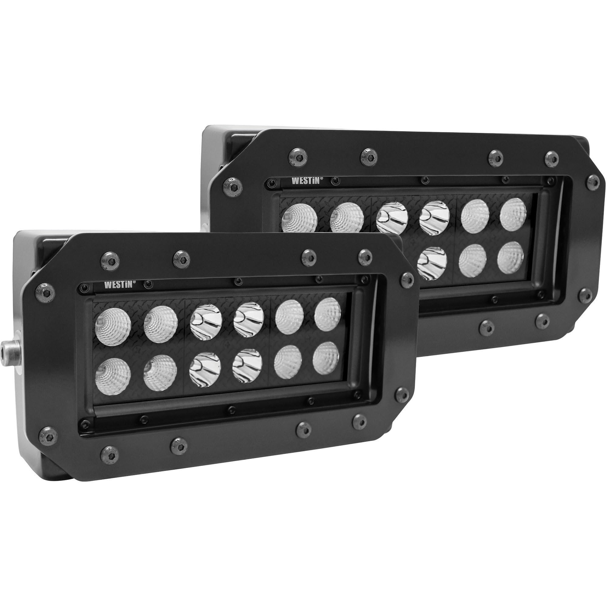 Westin 57-0025 HDX Flush Mount B-FORCE LED Light Kit - 6 Inch LED Lights (Set of 2) with Wiring Harness for Off-Road Trucks, Jeeps & SUVs - Perfect for Night Driving & Off-Road Adventures