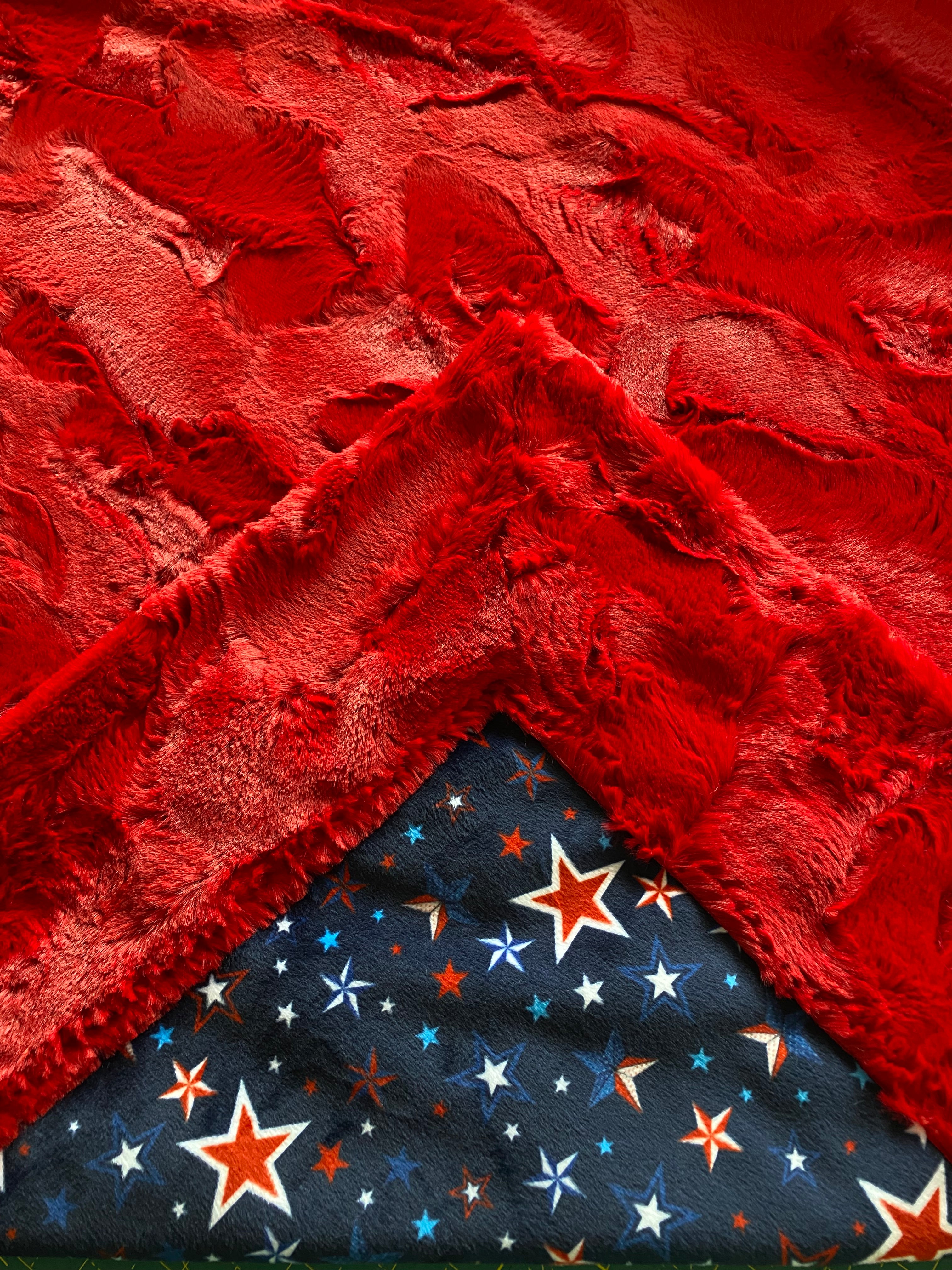Scarlet Red Minky Blanket Throw 52x62 - Ultra Soft & Cozy for Fourth of July Celebrations, Outdoor Picnics, and Home Decor