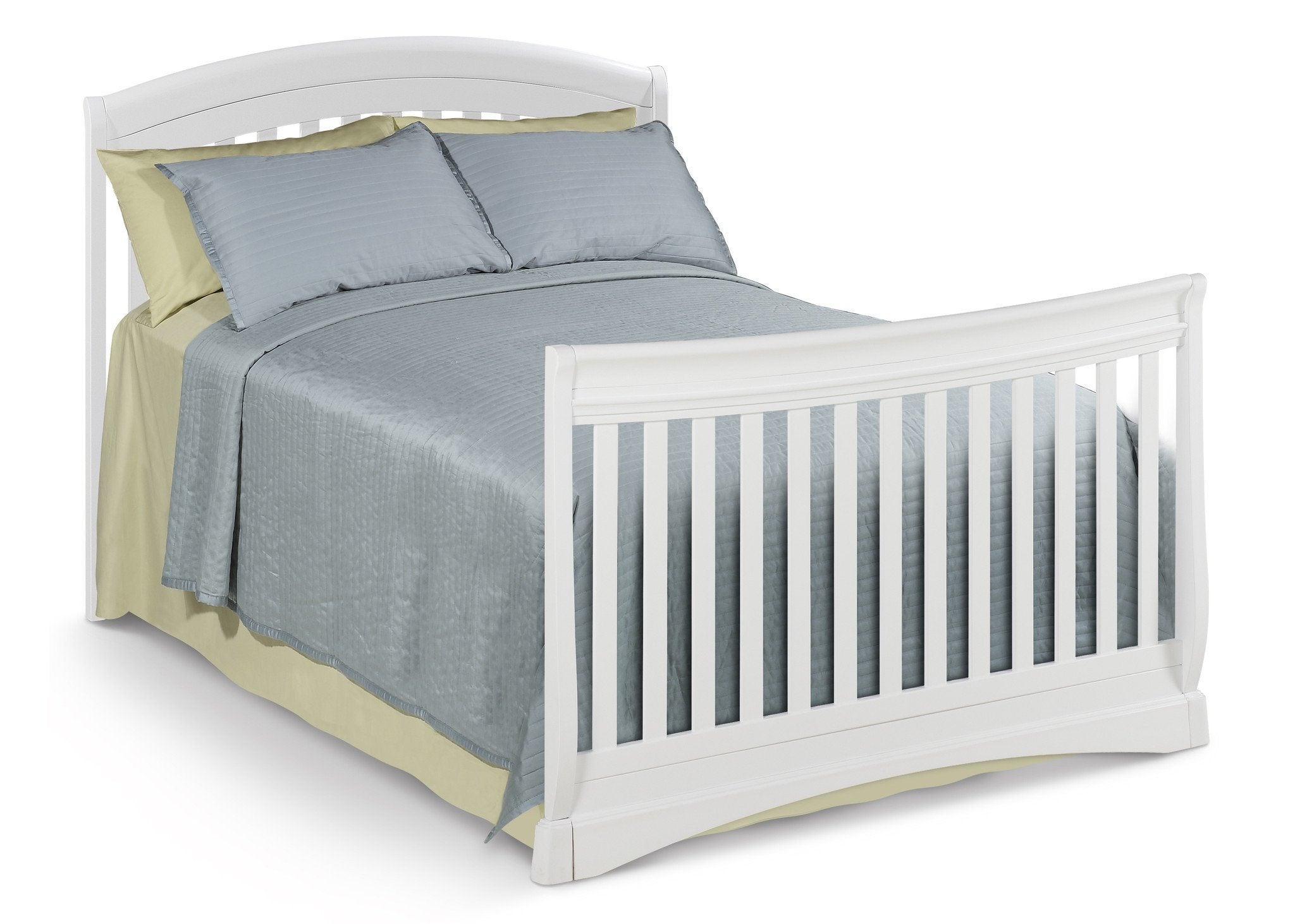 Solutions 4-in-1 Convertible Curved Baby Crib - Toddler Bed, Daybed & Full-Size Bed - Perfect for Nursery, Kids Room & Guest Room