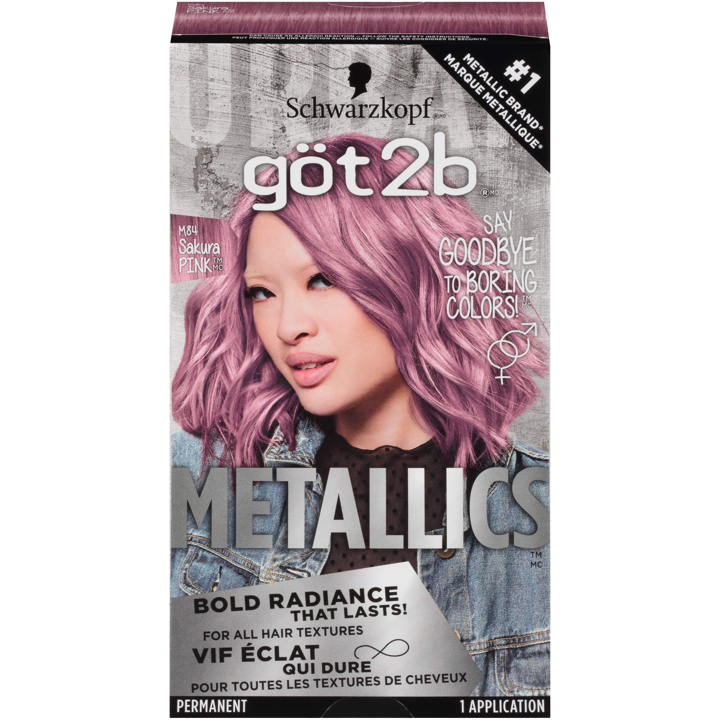 Got2b Metallics Permanent Hair Color - M84 Sakura Pink | Vibrant Long-Lasting Dye for Bold Looks | Perfect for Parties, Cosplay & Creative Styling