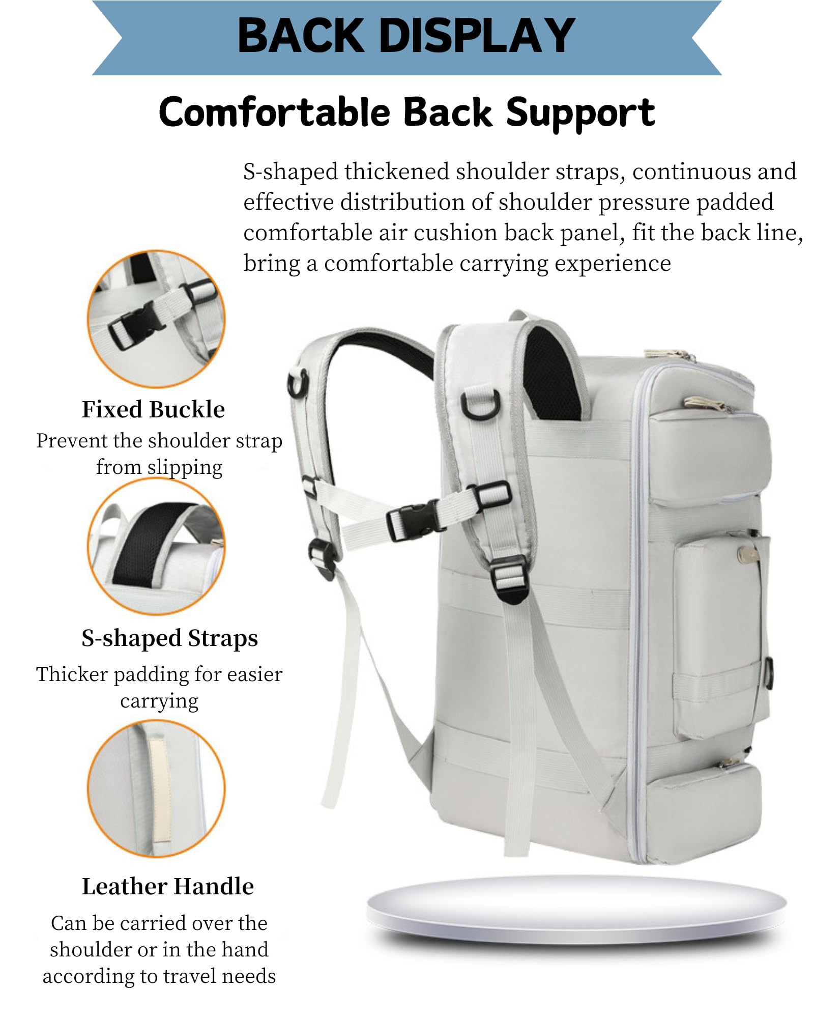 **50L Large Waterproof Travel Duffle Backpack for Men & Women - Gym Bag with Wet Pocket, Sports Carry-On Weekender for Workout, Fitness, Outdoor & Business Travel - Perfect for Gym, Hiking & Overnight Trips (Black)**