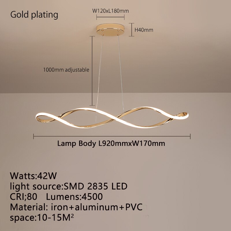 Twirl Chandelier - Elegant Kitchen Island Lighting Fixture for Modern Dining Rooms & Home Decor