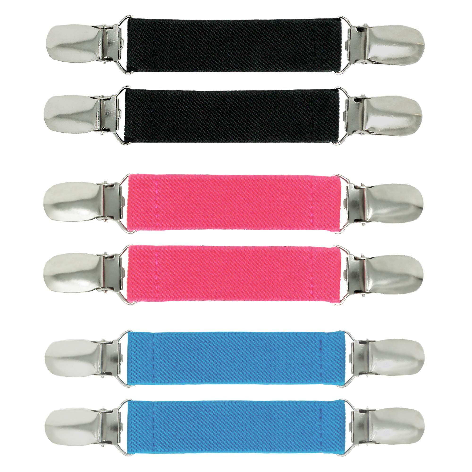 Elastic Glove Clips for Kids & Adults - Secure Steel Grip (3 Colors) for Winter Sports