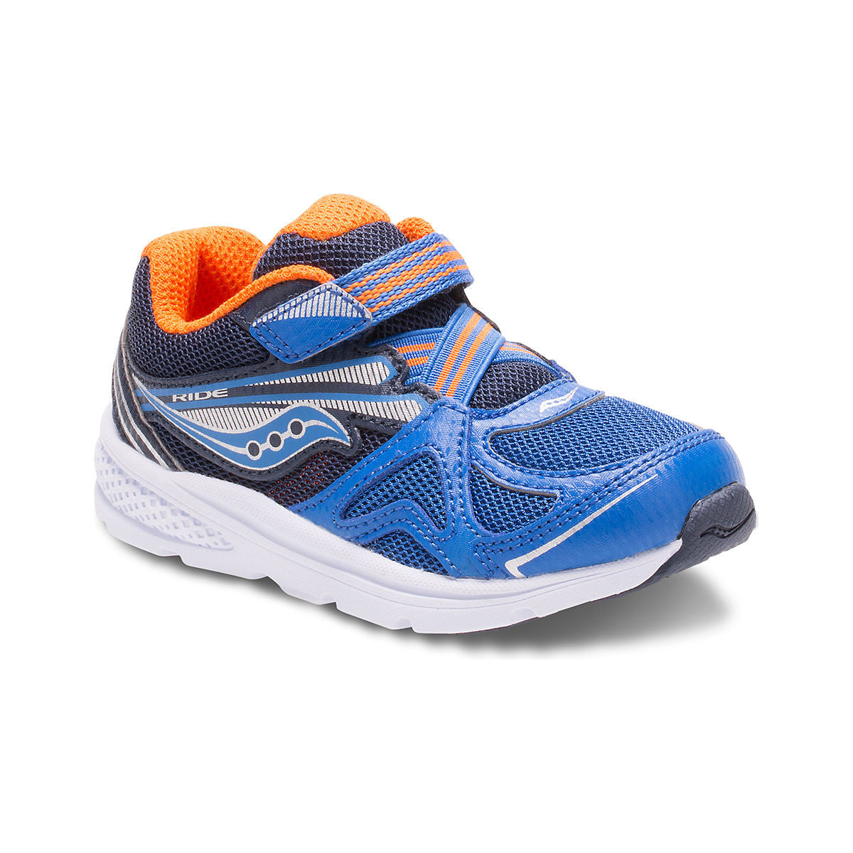 Saucony Blue & Orange Ride Baby Toddler Sneakers - Lightweight Comfortable First Walking Shoes for Boys & Girls - Perfect for Playtime, Daycare & Outdoor Adventures